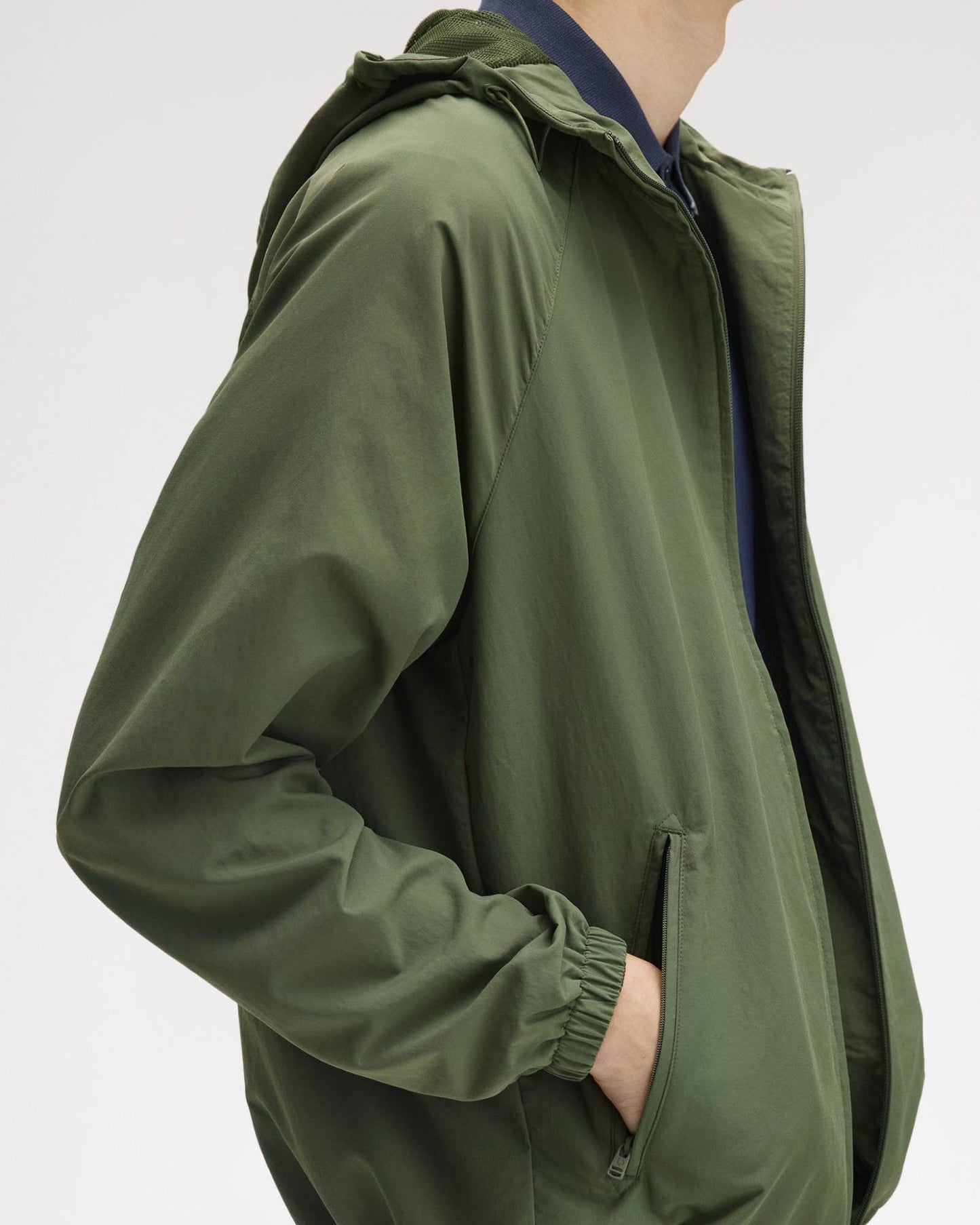Fred Perry Mens Hooded Shell Jacket - Laurel Wreath Green W19