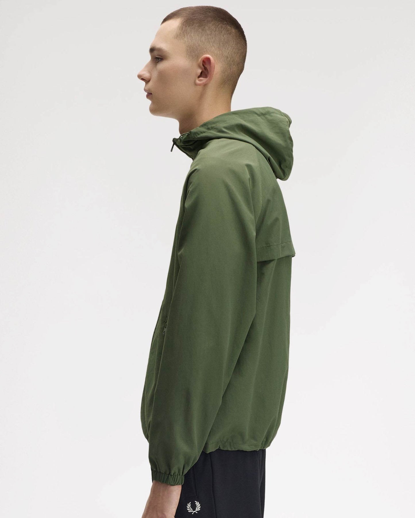 Fred Perry Mens Hooded Shell Jacket - Laurel Wreath Green W19