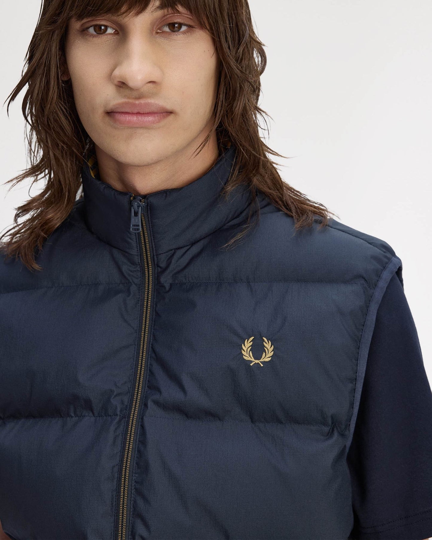 Fred Perry Mens Padded Gilet - Navy 608