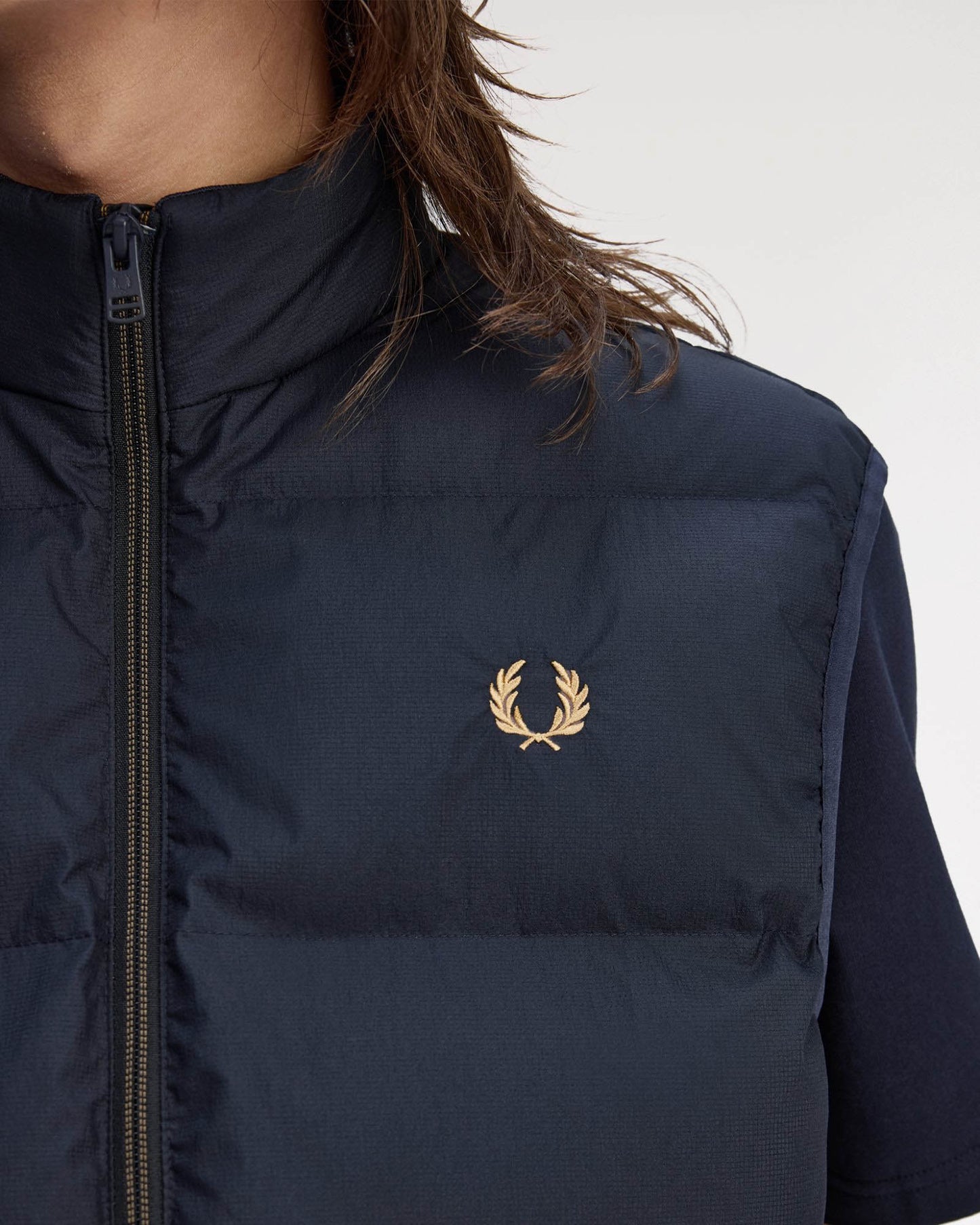 Fred Perry Mens Padded Gilet - Navy 608