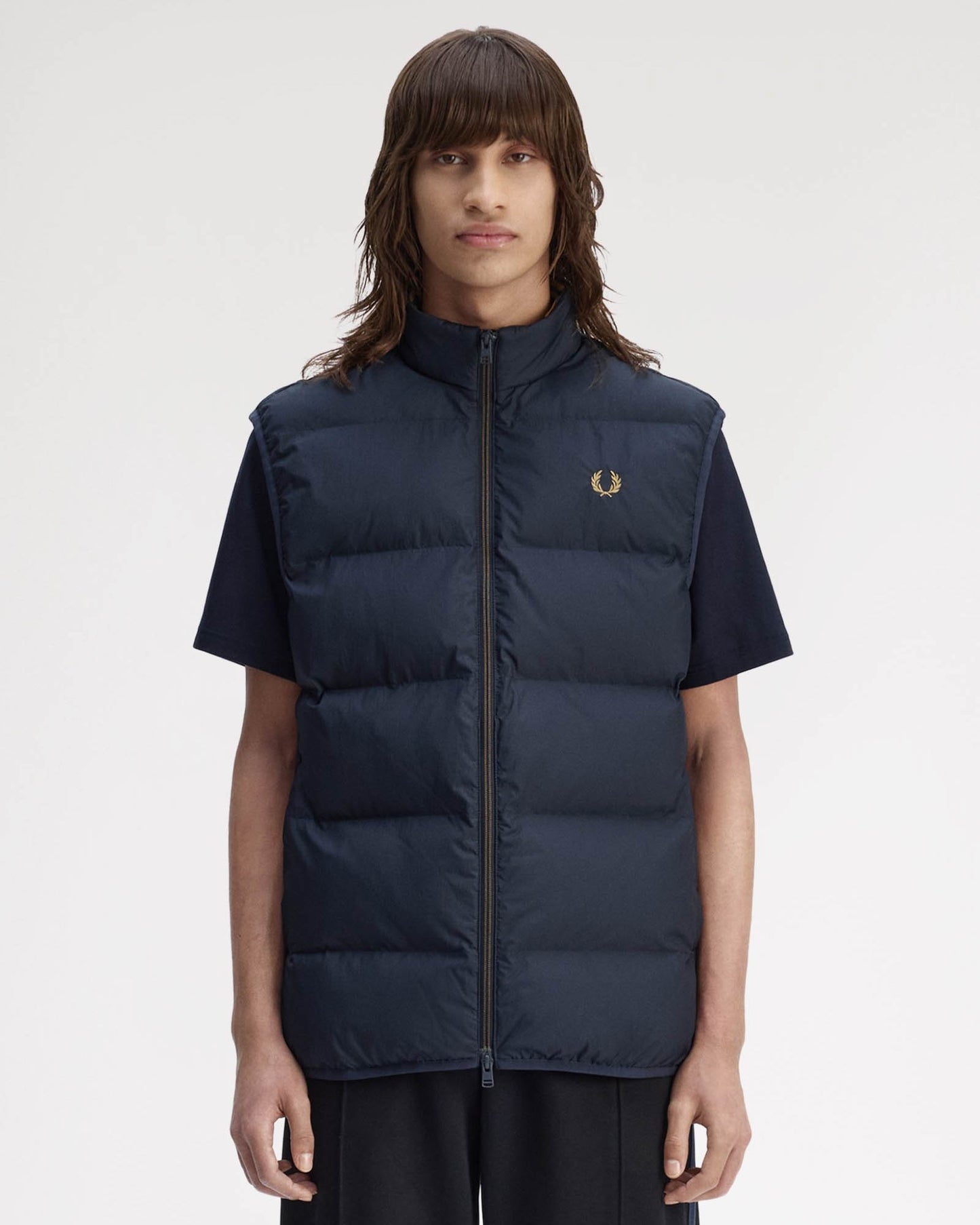 Fred Perry Mens Padded Gilet - Navy 608
