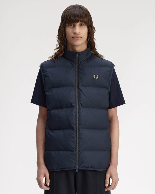 Fred Perry Mens Padded Gilet - Navy 608