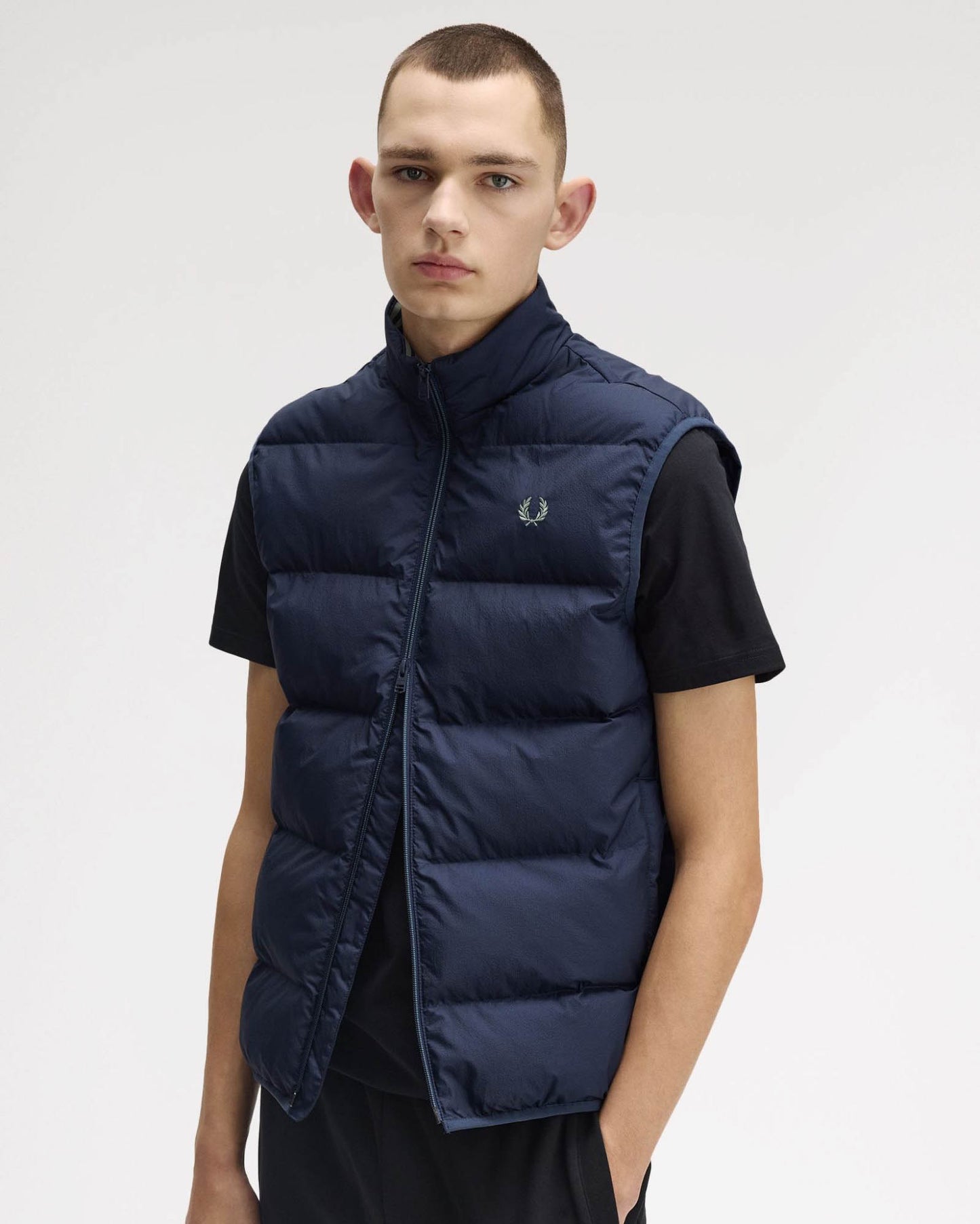 Fred Perry Mens Padded Gilet - Dark Airforce 738