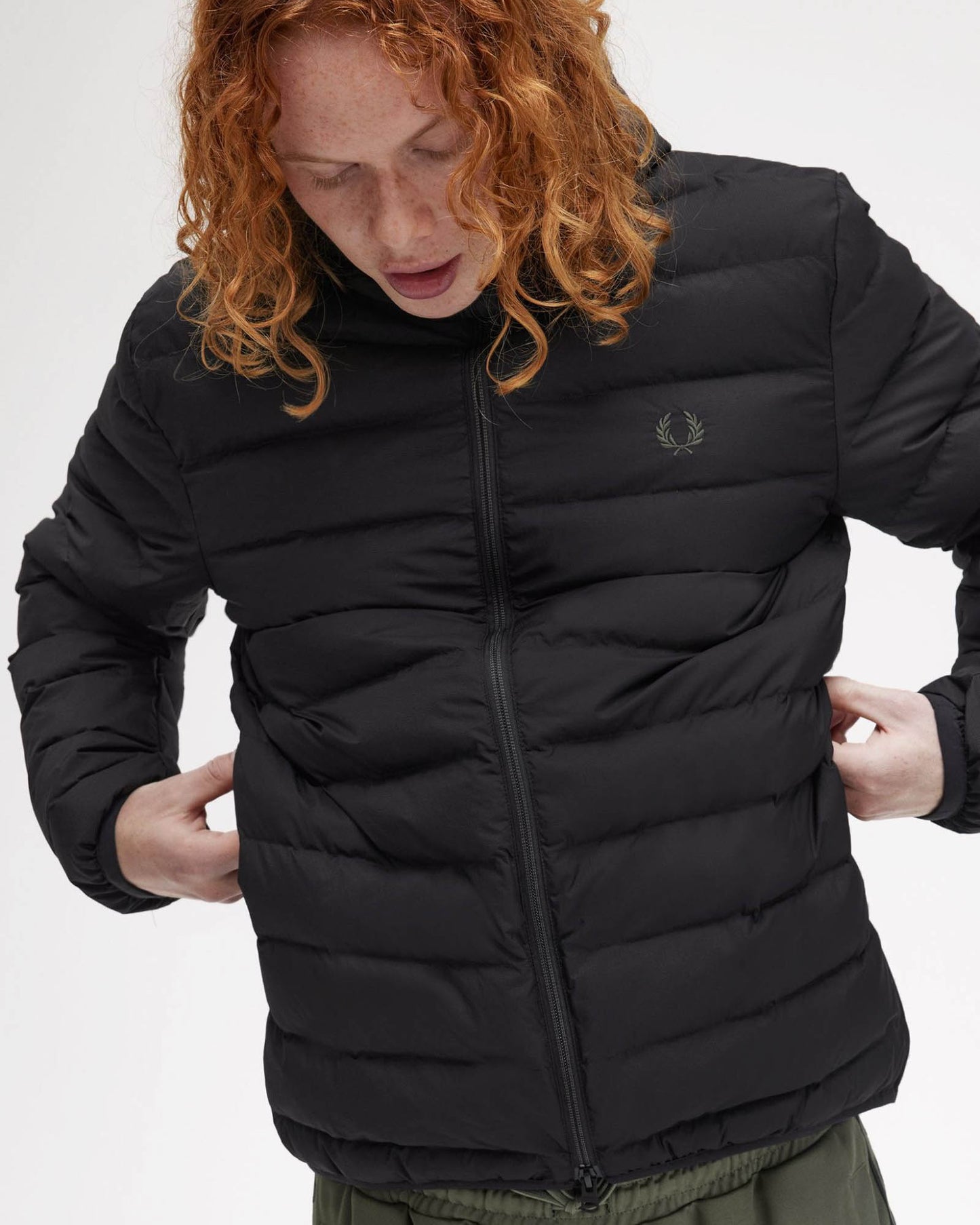 Fred Perry Mens Hooded Padded Jacket - Black 184