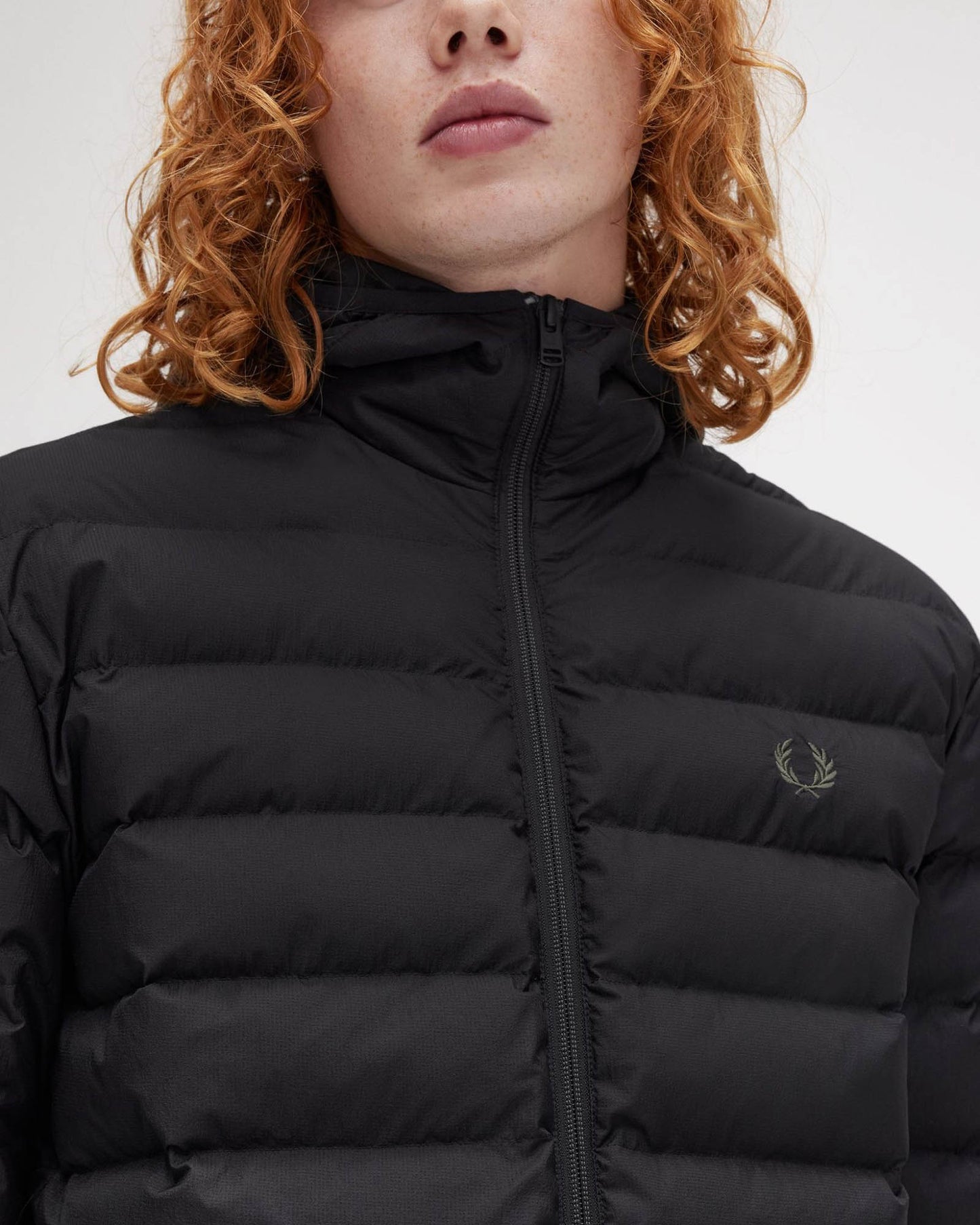 Fred Perry Mens Hooded Padded Jacket - Black 184