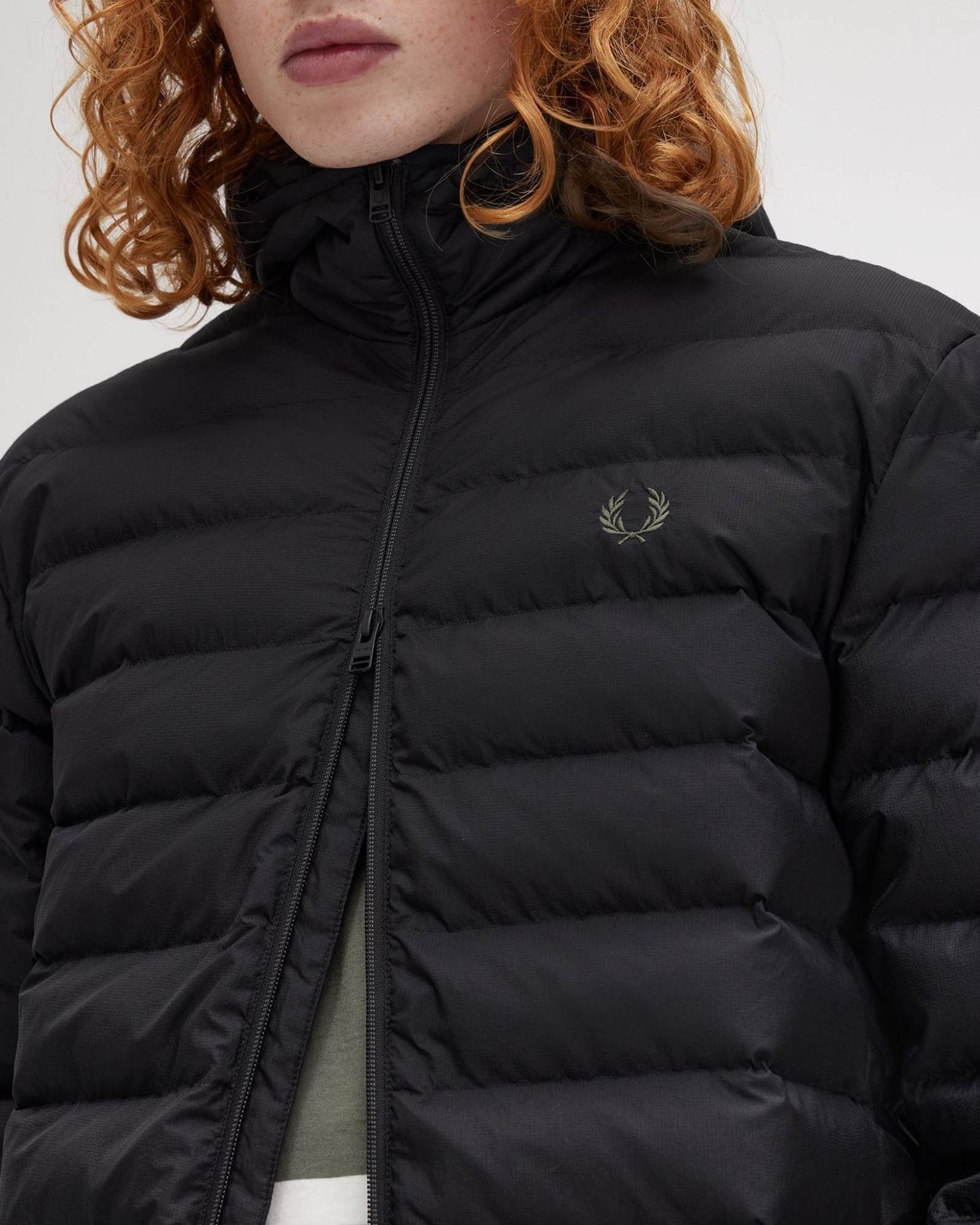 Fred Perry Mens Hooded Padded Jacket - Black 184