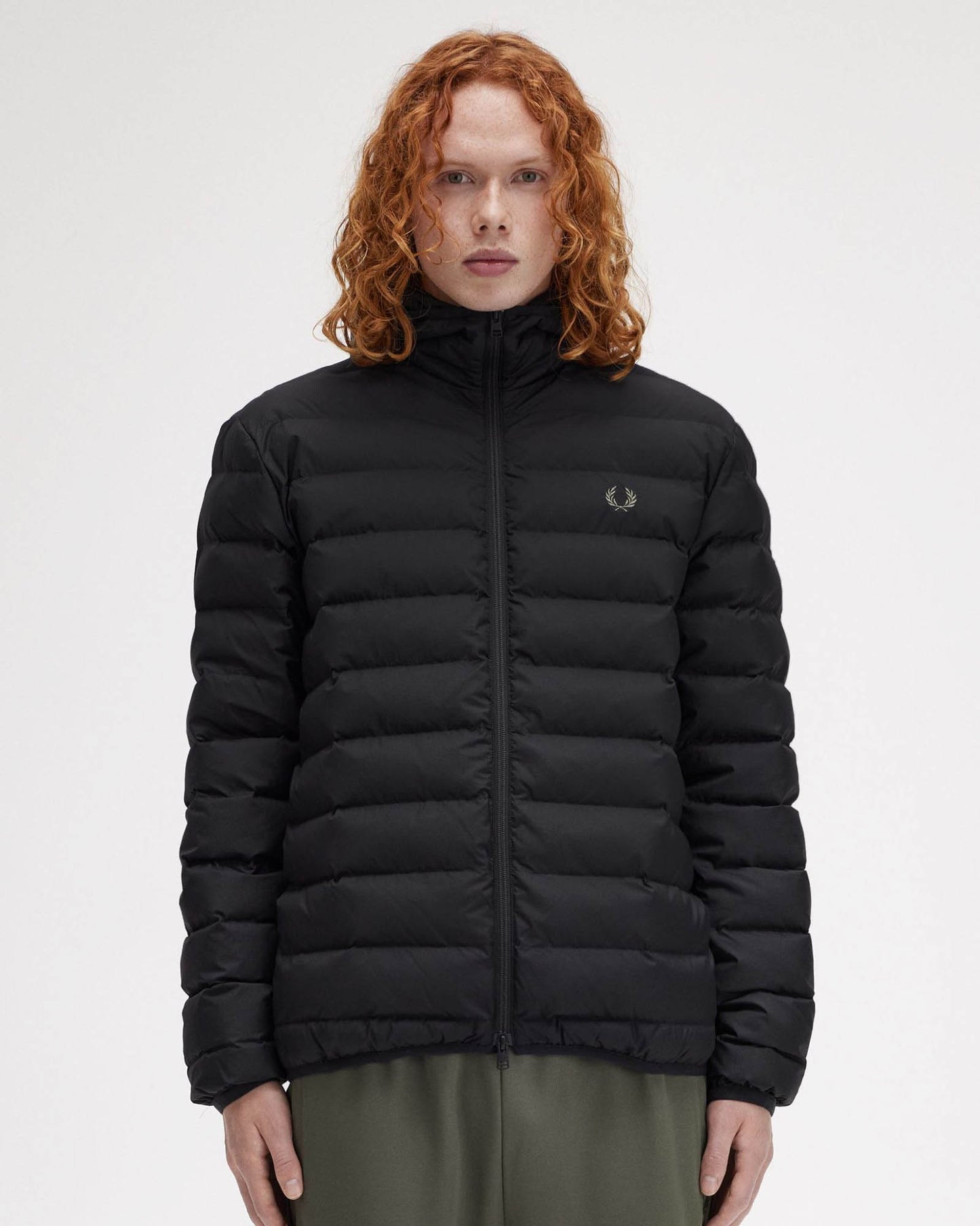 Fred Perry Mens Hooded Padded Jacket - Black 184