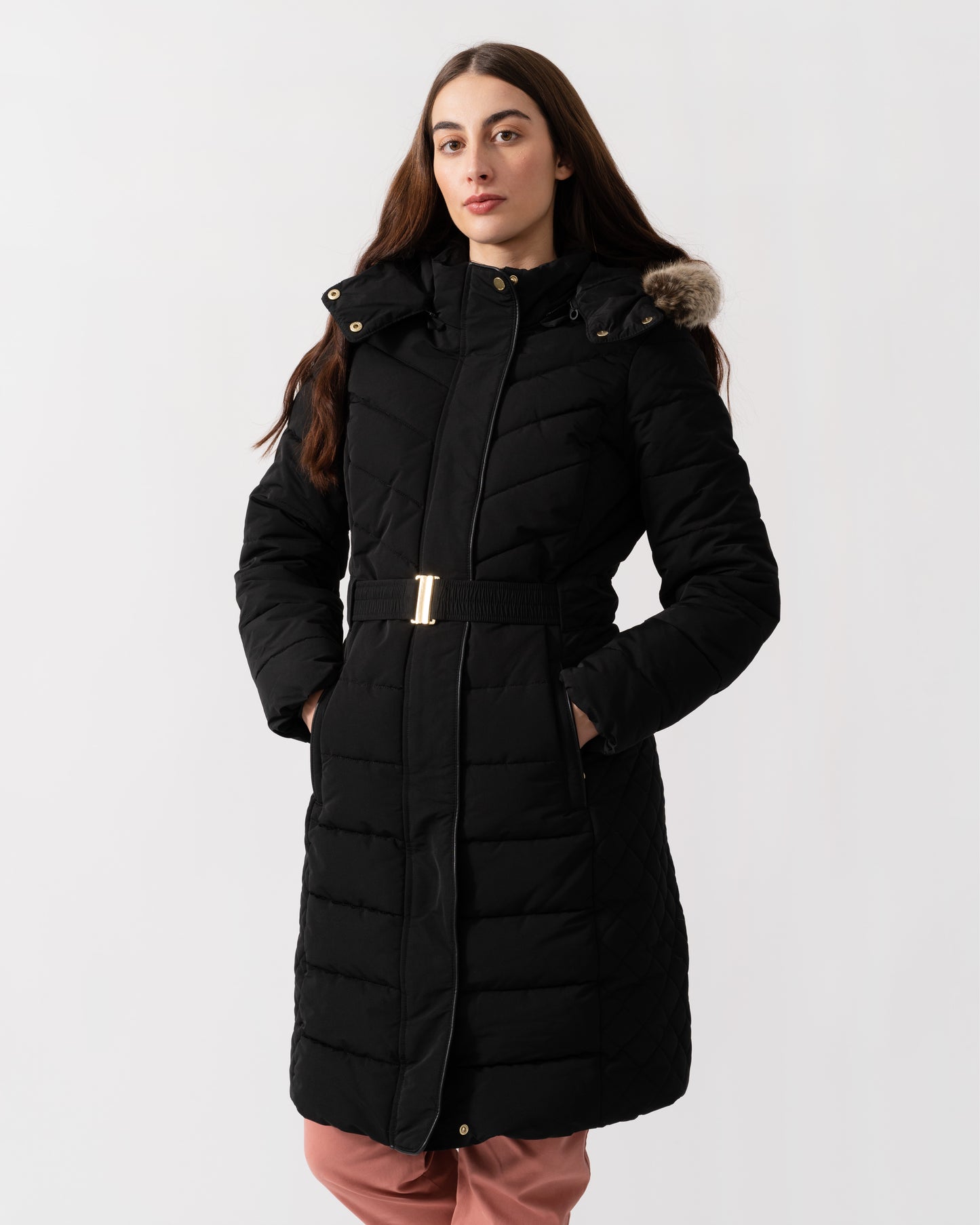 Joules Aspen Womens Long Parka - Black