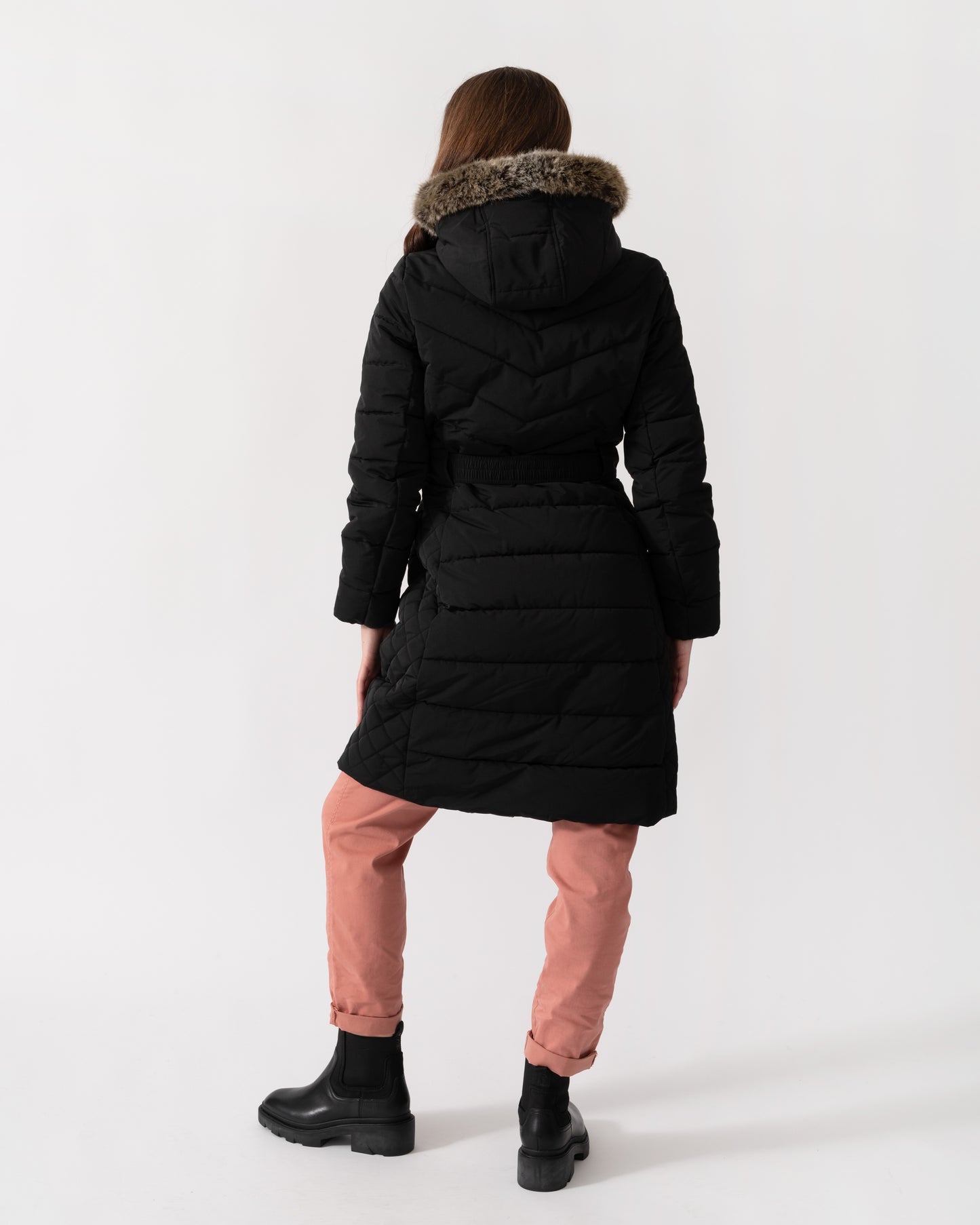 Joules Aspen Womens Long Parka - Black