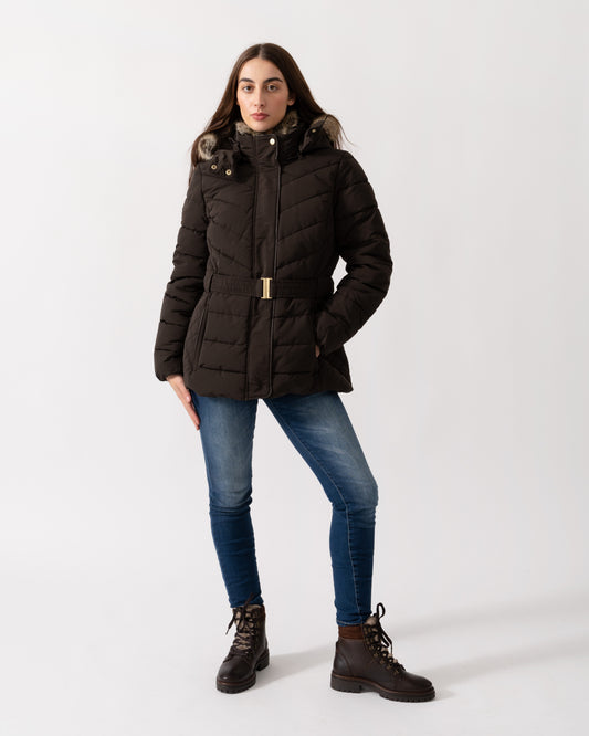 Joules Aspen Womens Parka - Brown