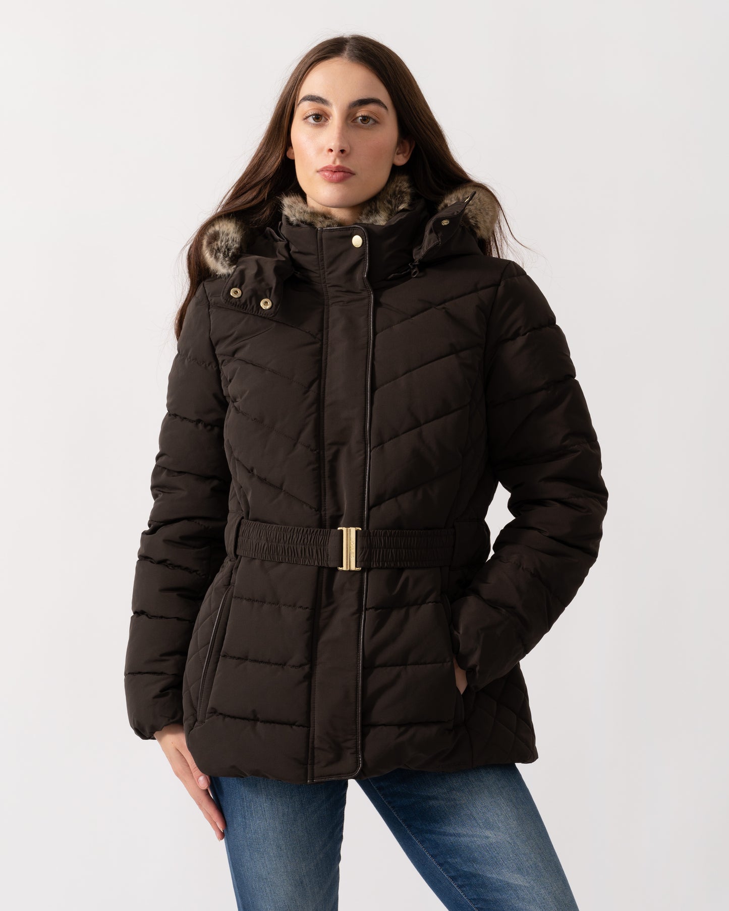 Joules Aspen Womens Parka - Brown