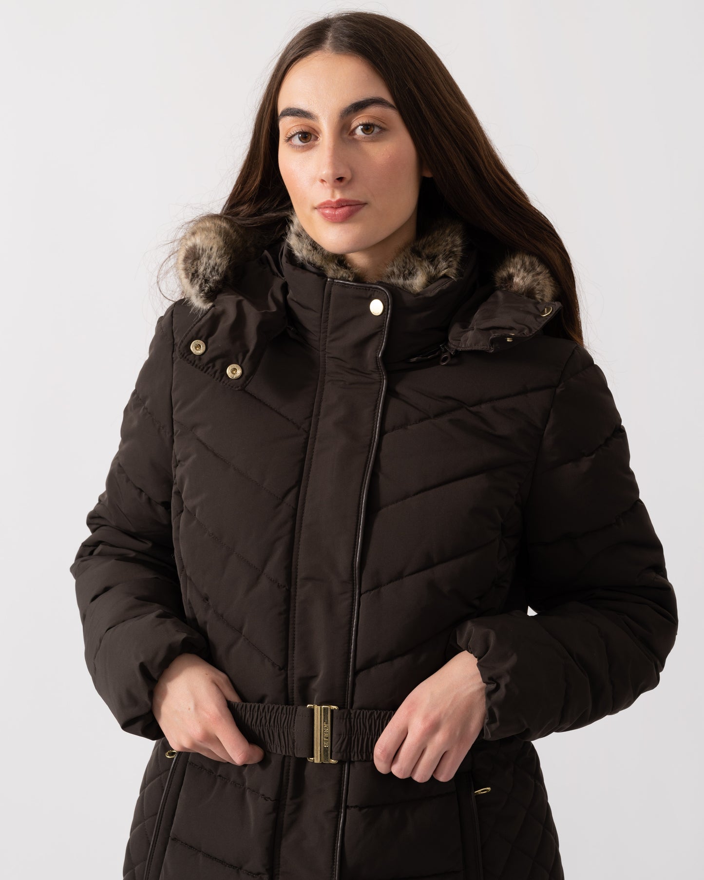 Joules Aspen Womens Parka - Brown