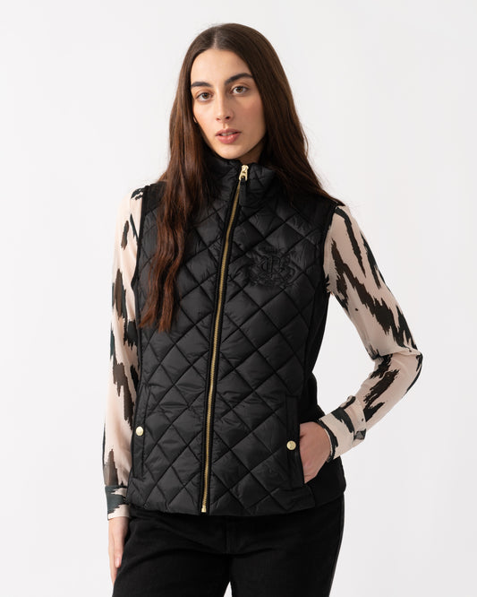 Joules Braemar Luxe Womens Quilted Gilet - Black