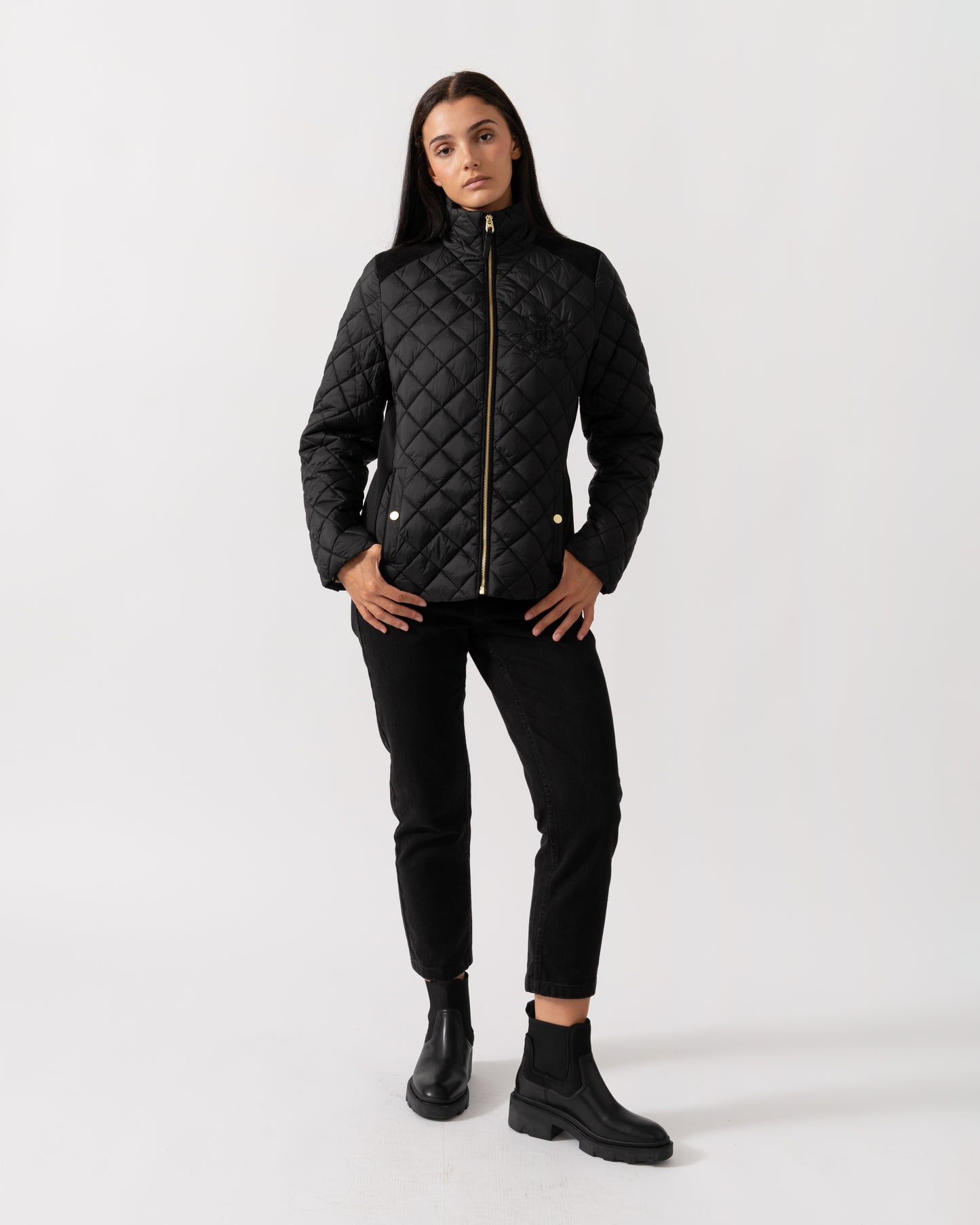Joules Braemar Luxe Womens Quilted Jacket - Black
