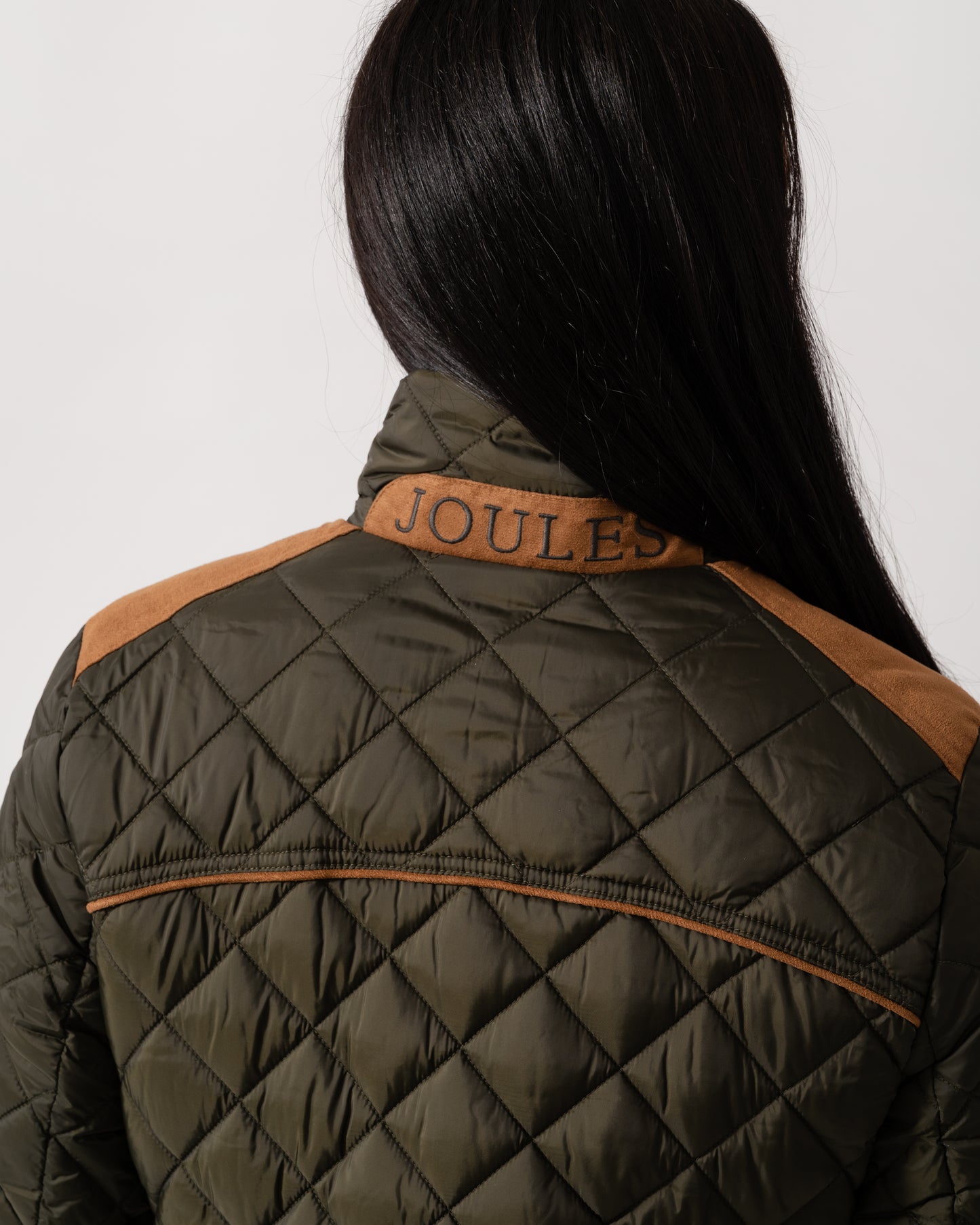 Joules Braemar Luxe Womens Quilted Jacket - Khaki Green