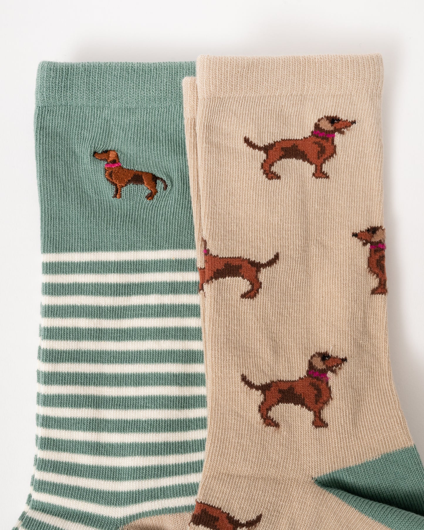 Joules Everyday 2 Pack Womens Socks - Khaki/Cream