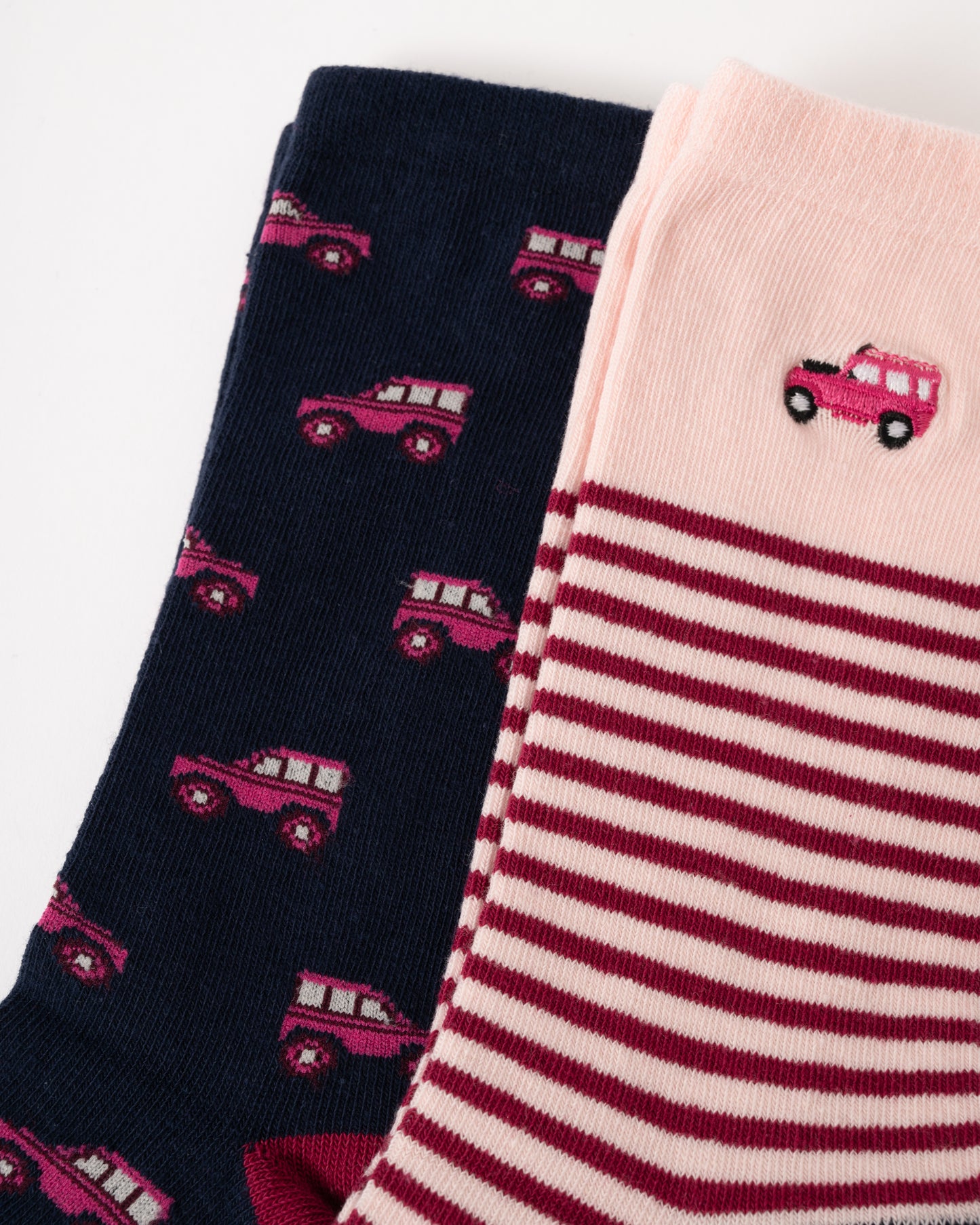 Joules Everyday 2 Pack Womens Socks - Navy/Pink
