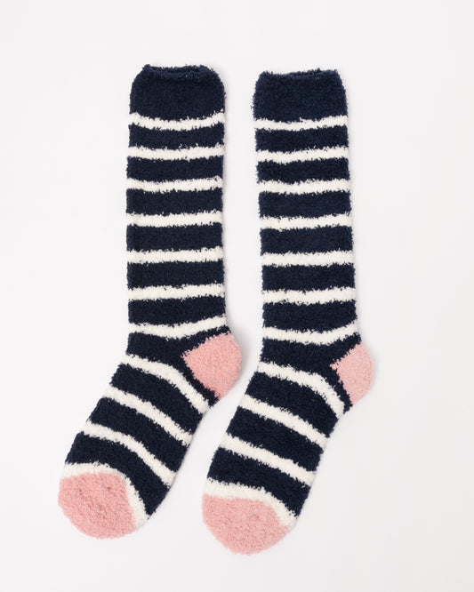 Joules Fluffy Womens Socks - Multi Navy