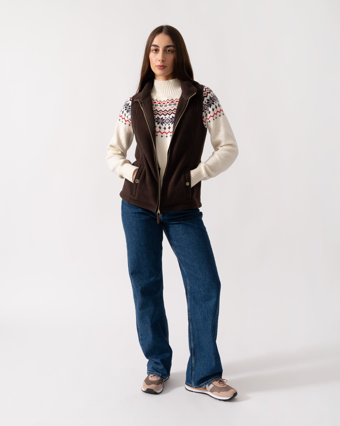 Joules Heritage Womens Fleece Gilet - Brown