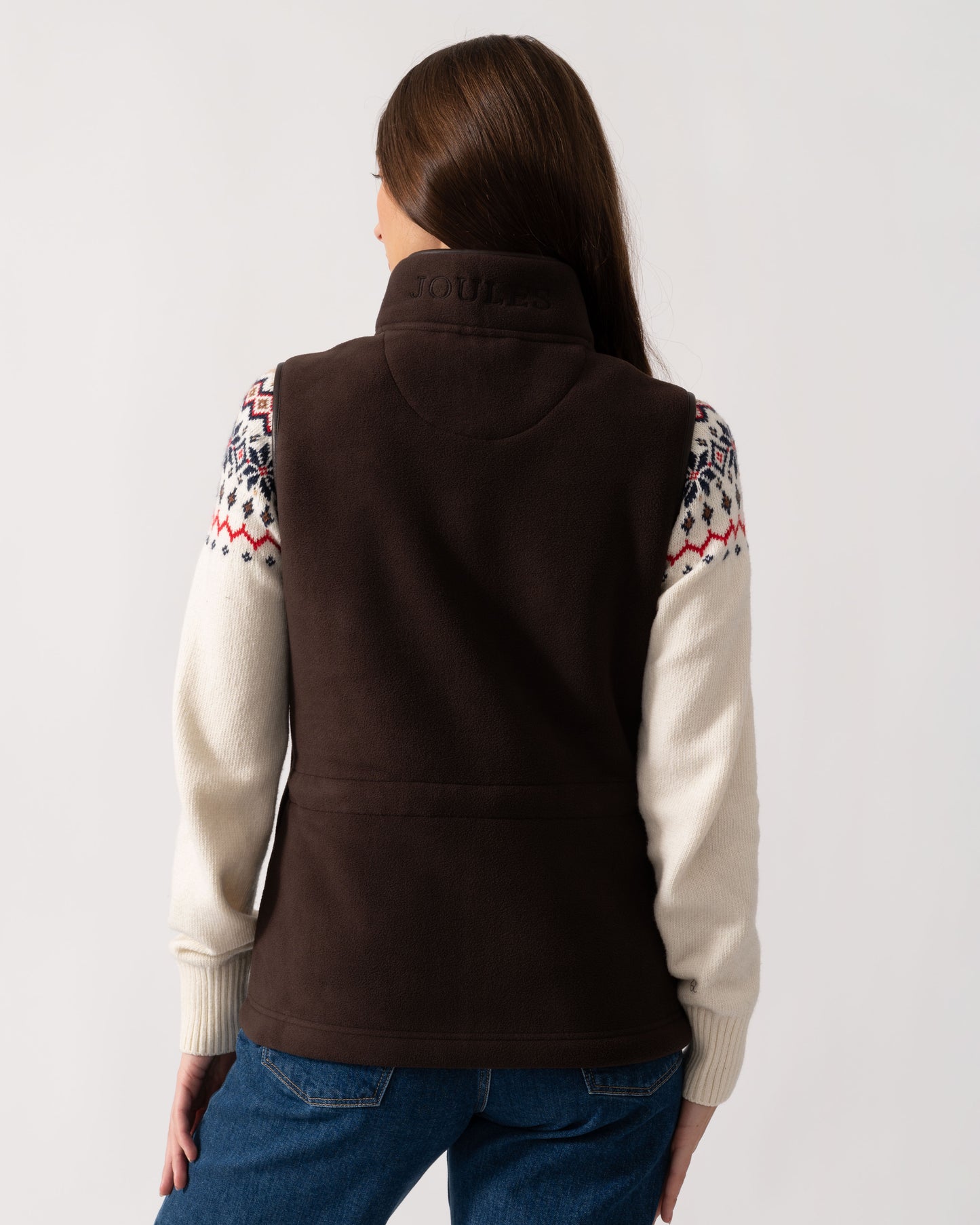 Joules Heritage Womens Fleece Gilet - Brown