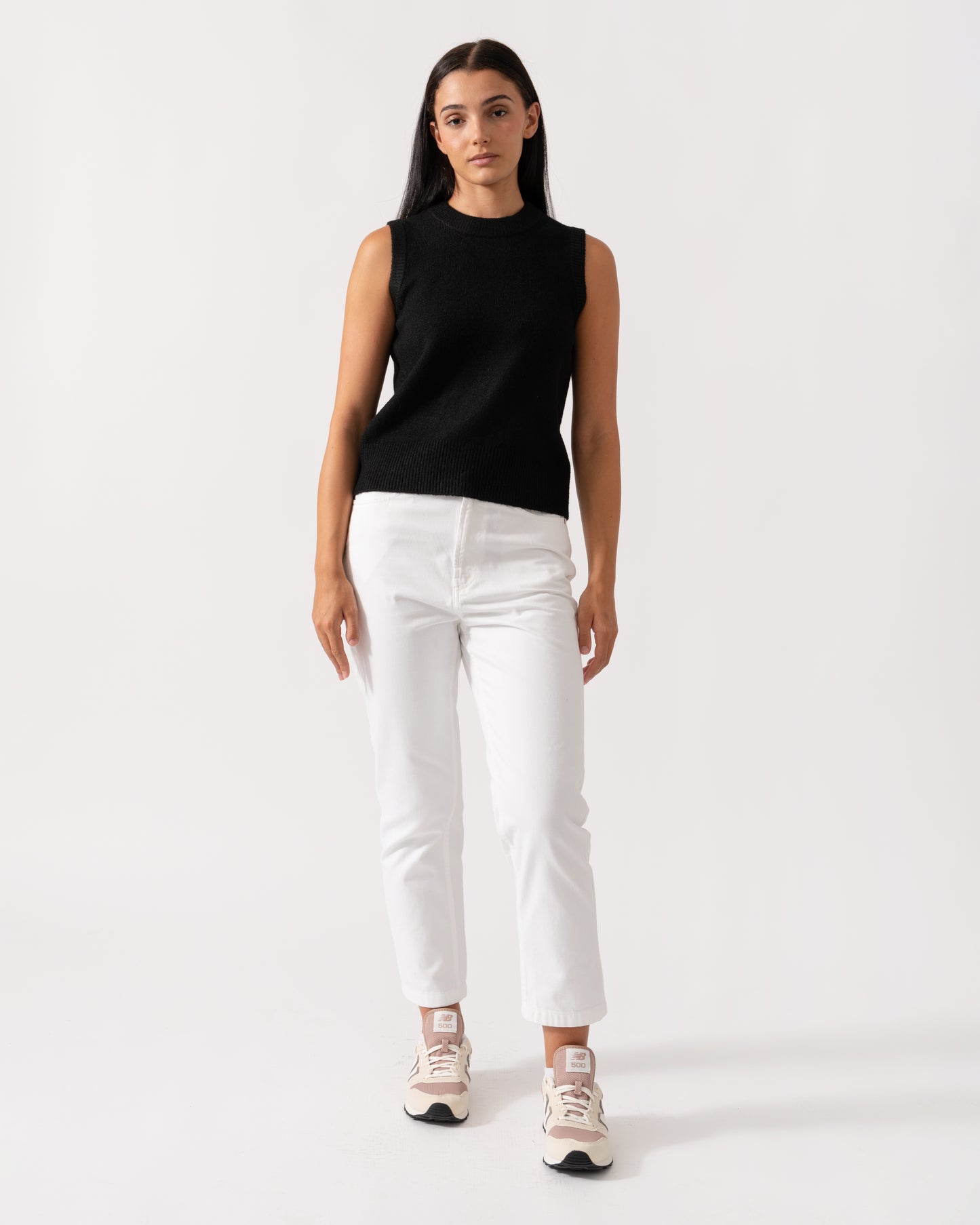 Joules Holly Womens Crew Neck Knit Tank Top - Black