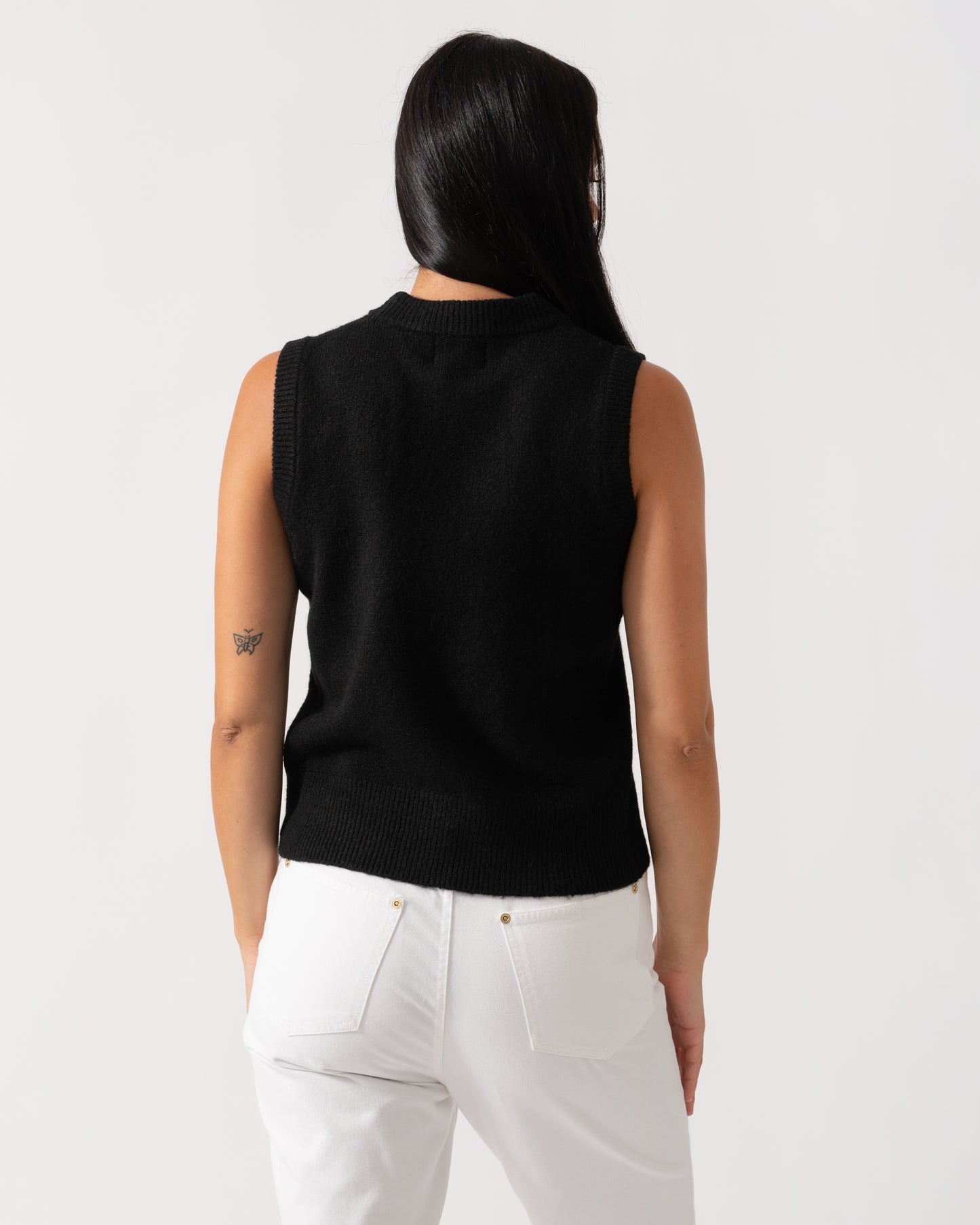 Joules Holly Womens Crew Neck Knit Tank Top - Black