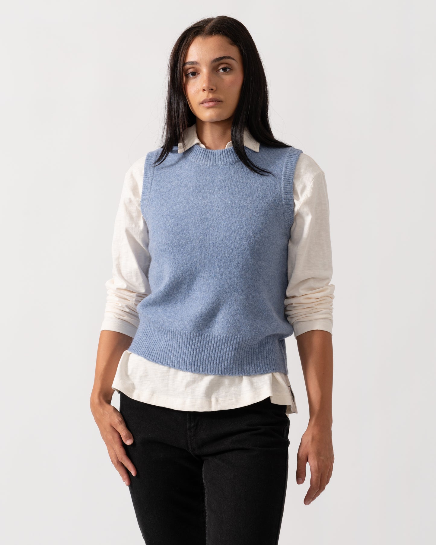 Joules Holly Womens Crew Neck Knit Tank Top - Blue
