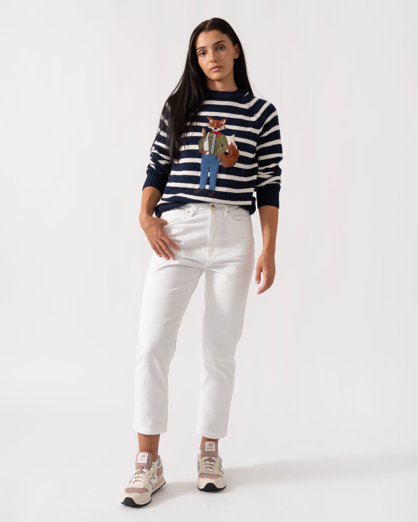 Joules Jonty Striped Womens Jumper - Navy
