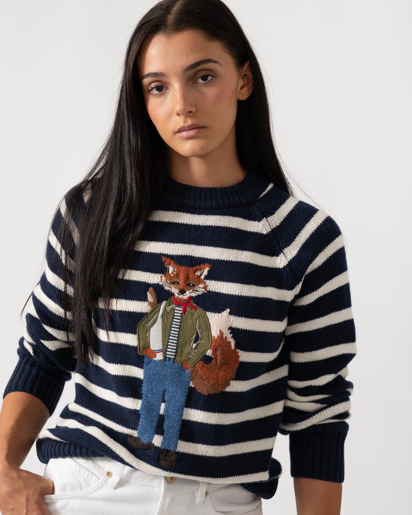 Joules Jonty Striped Womens Jumper - Navy