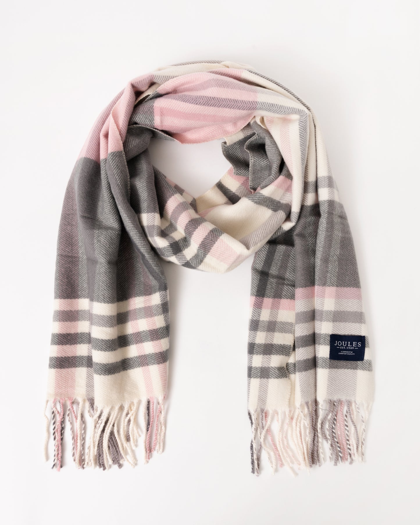 Joules Langtree Womens Scarf - Pink/Grey