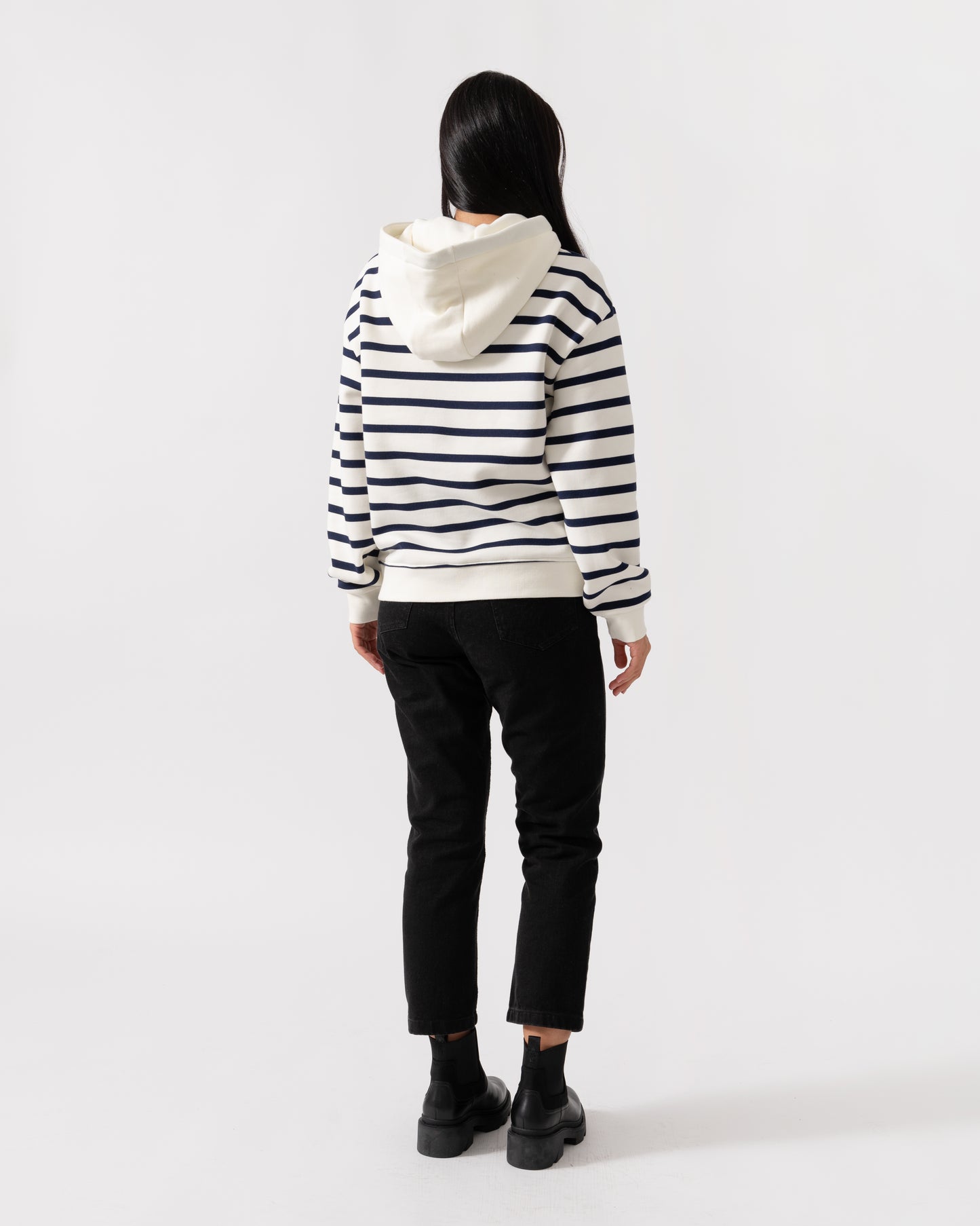 Joules Milbourne Womens Pullover Hoodie - Cream/Navy Stripe