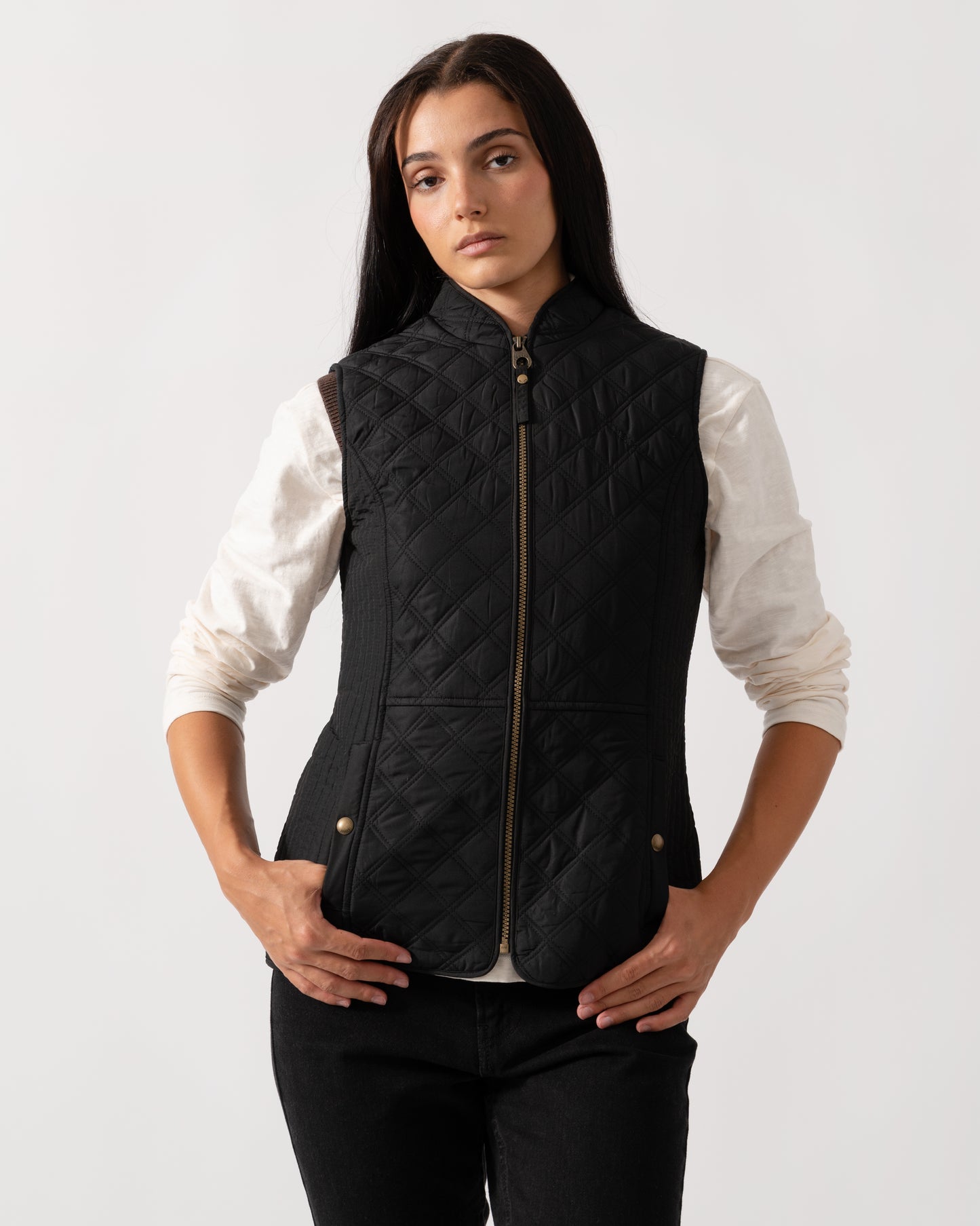 Joules Minx Womens Diamond Quilt Gilet - Black