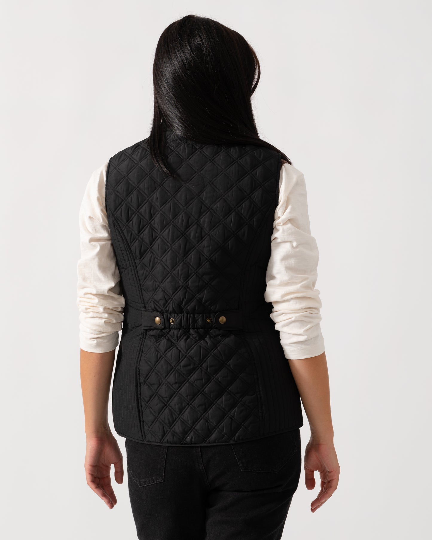 Joules Minx Womens Diamond Quilt Gilet - Black