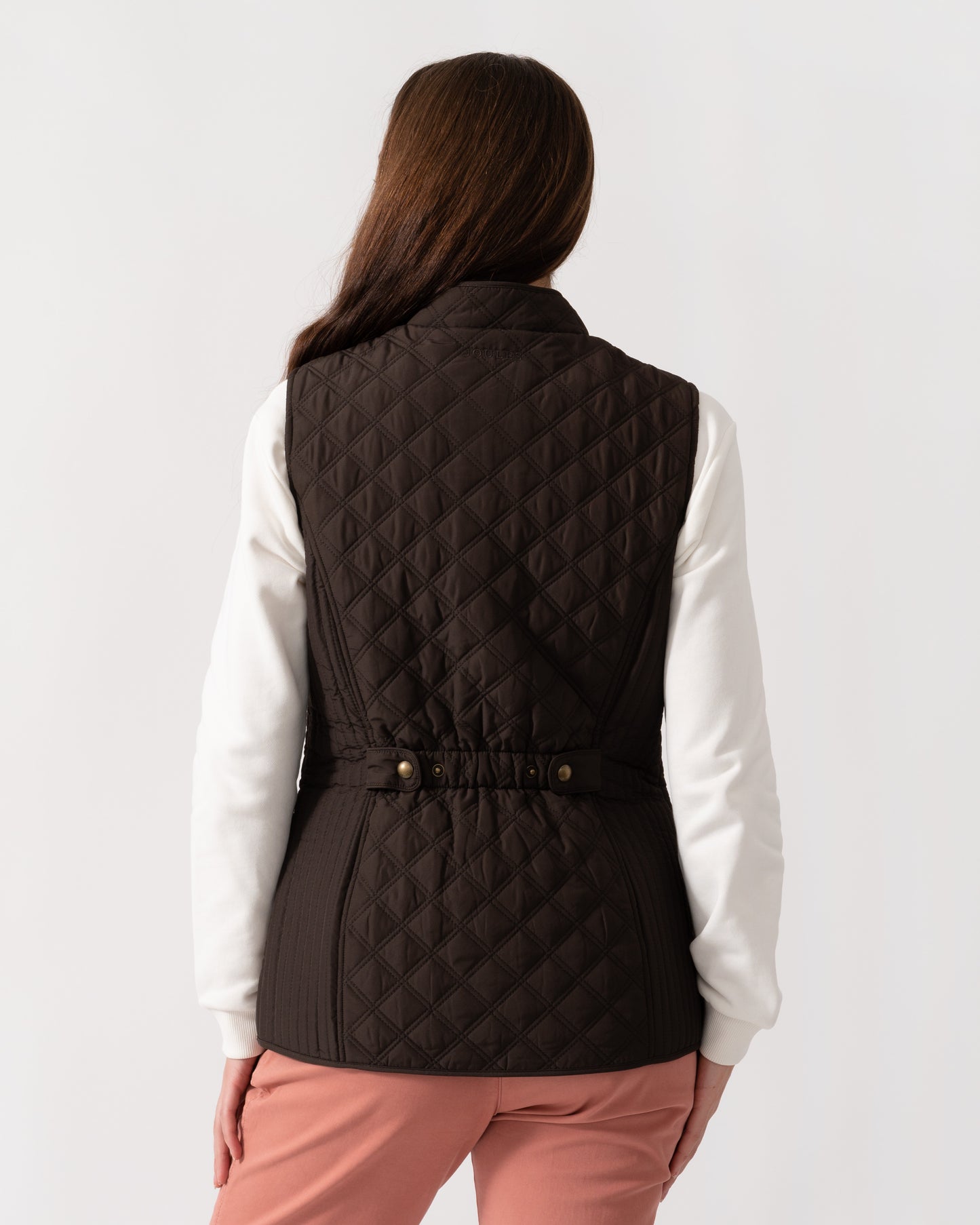 Joules Minx Womens Diamond Quilt Gilet - Brown