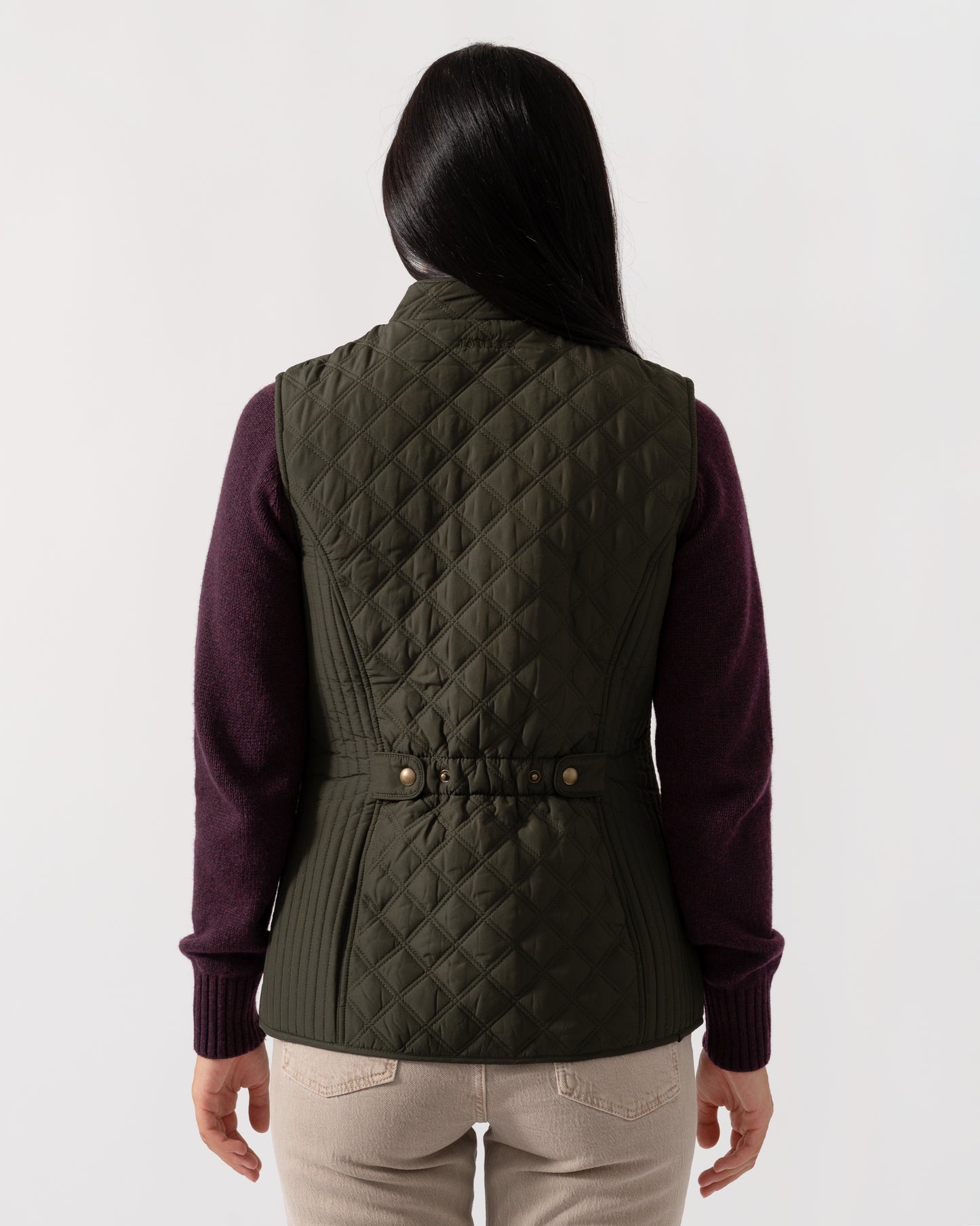 Joules Minx Womens Diamond Quilt Gilet - Green