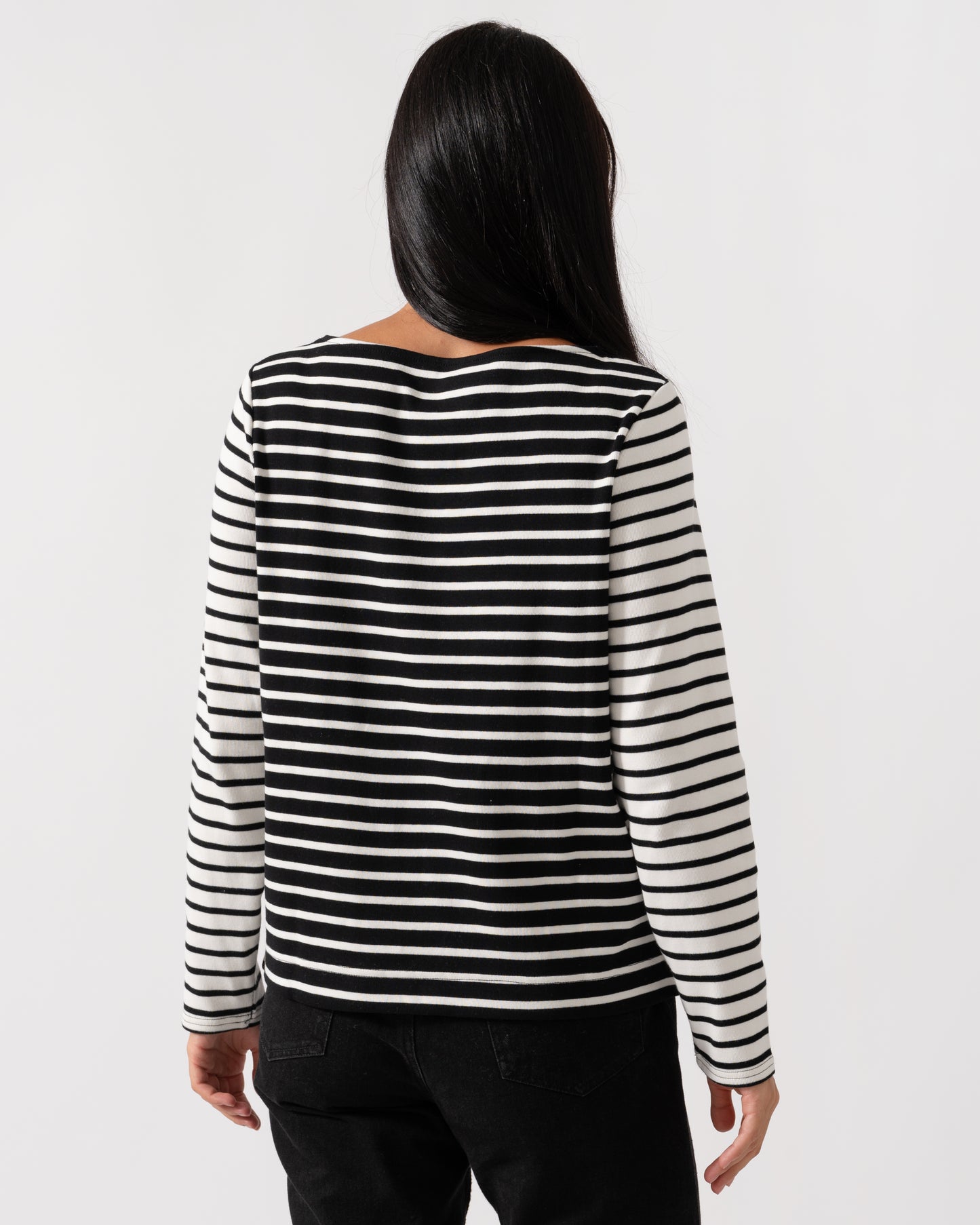 Joules New Harbour Womens Striped Breton Top - Black/Cream Hotchpotch