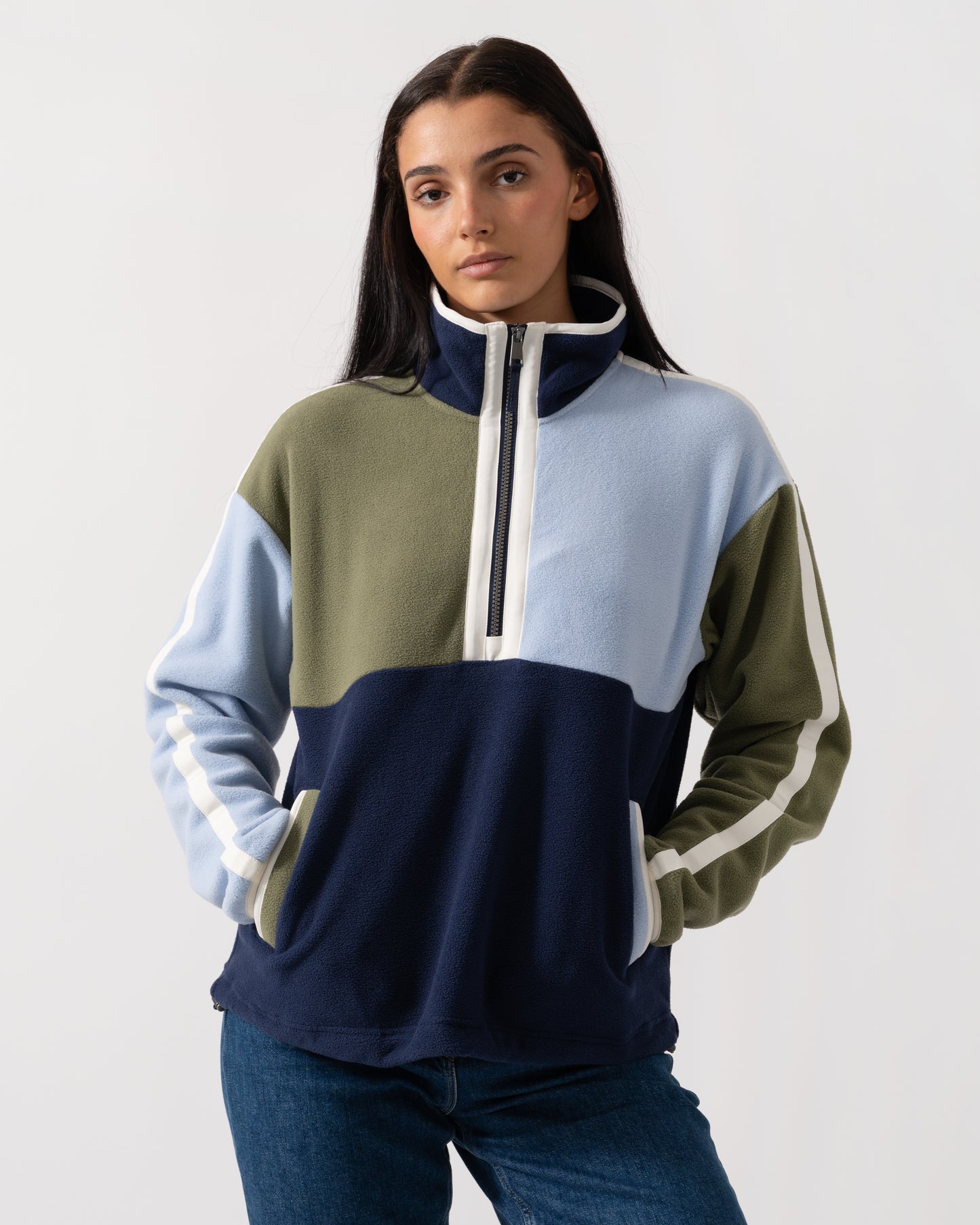 Joules Orla Womens 1/4 Zip Fleece - Navy/Khaki