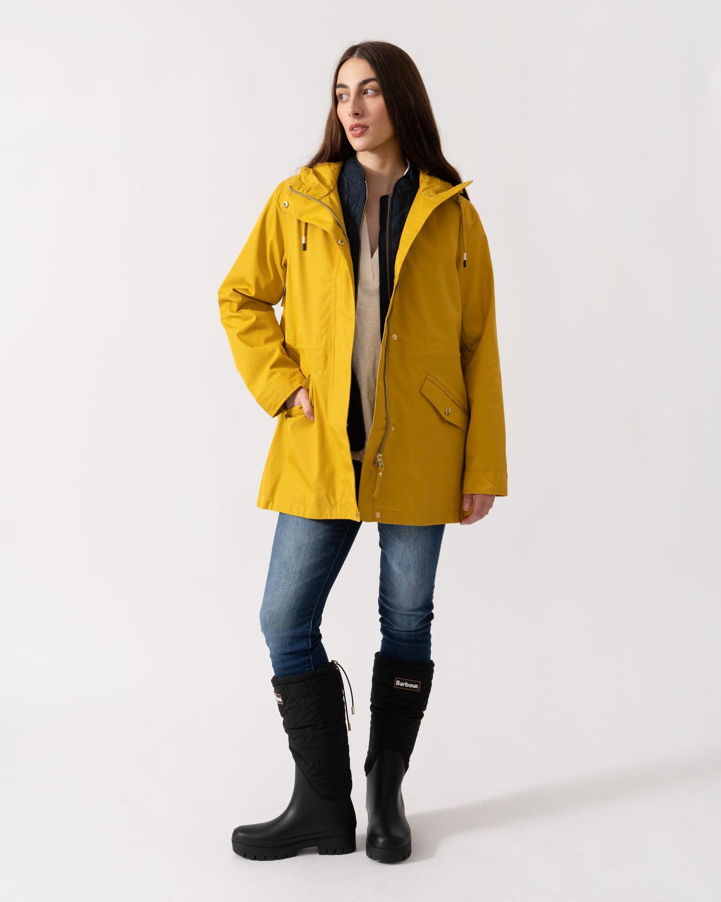 Joules Portwell Womens Raincoat - Antique Gold