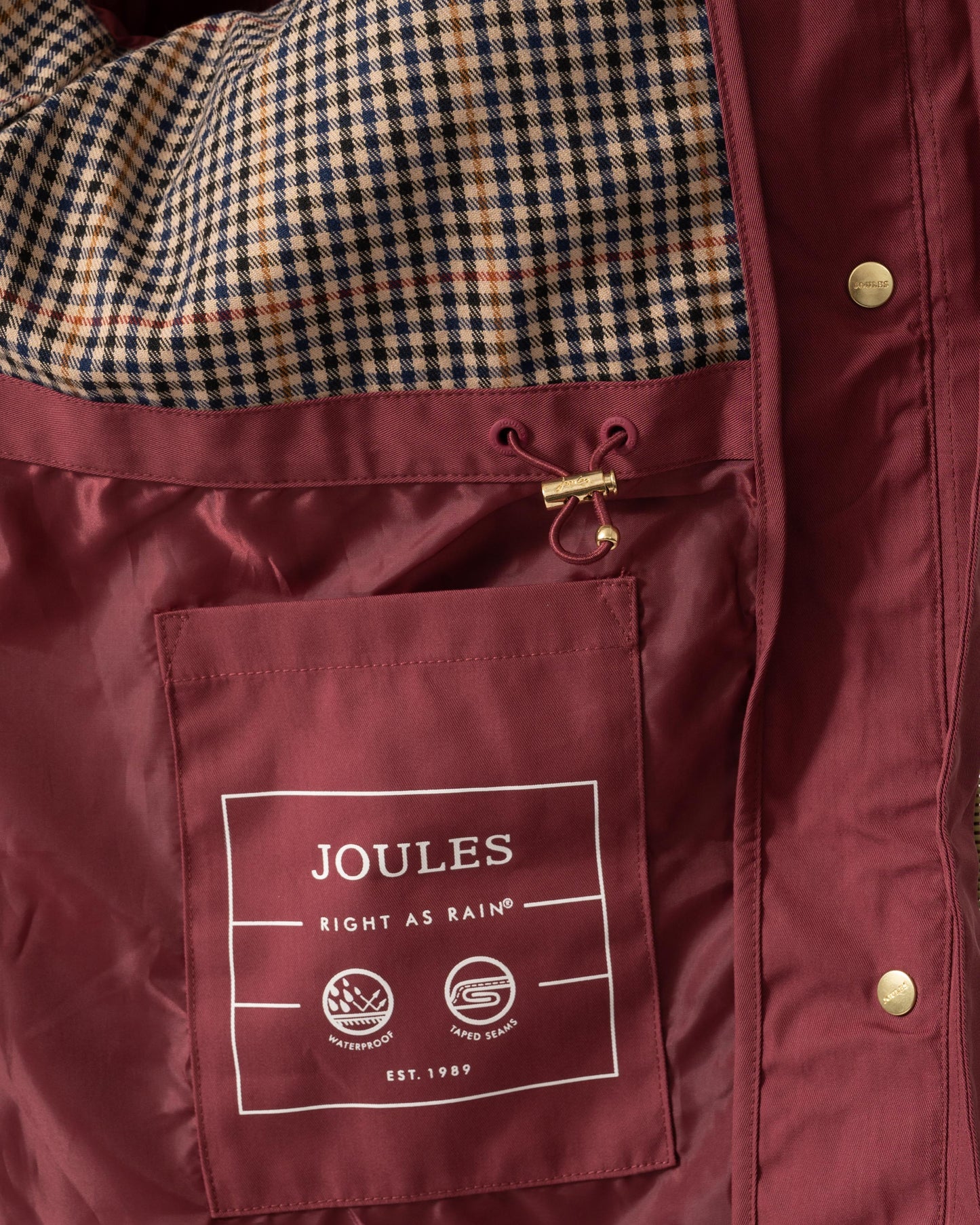 Joules Portwell Womens Raincoat - Oxblood