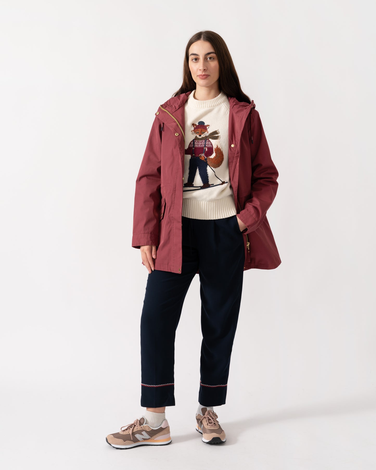 Joules Portwell Womens Raincoat - Oxblood