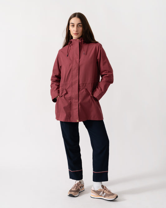 Joules Portwell Womens Raincoat - Oxblood
