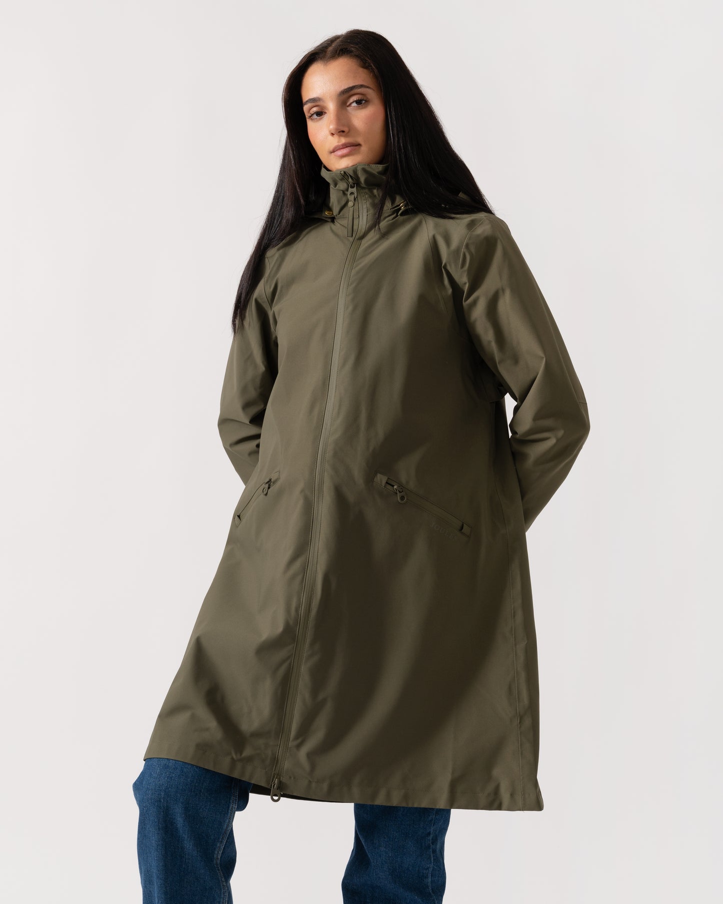 Joules Rainaway Womens Raincoat - Green Grapeleaf