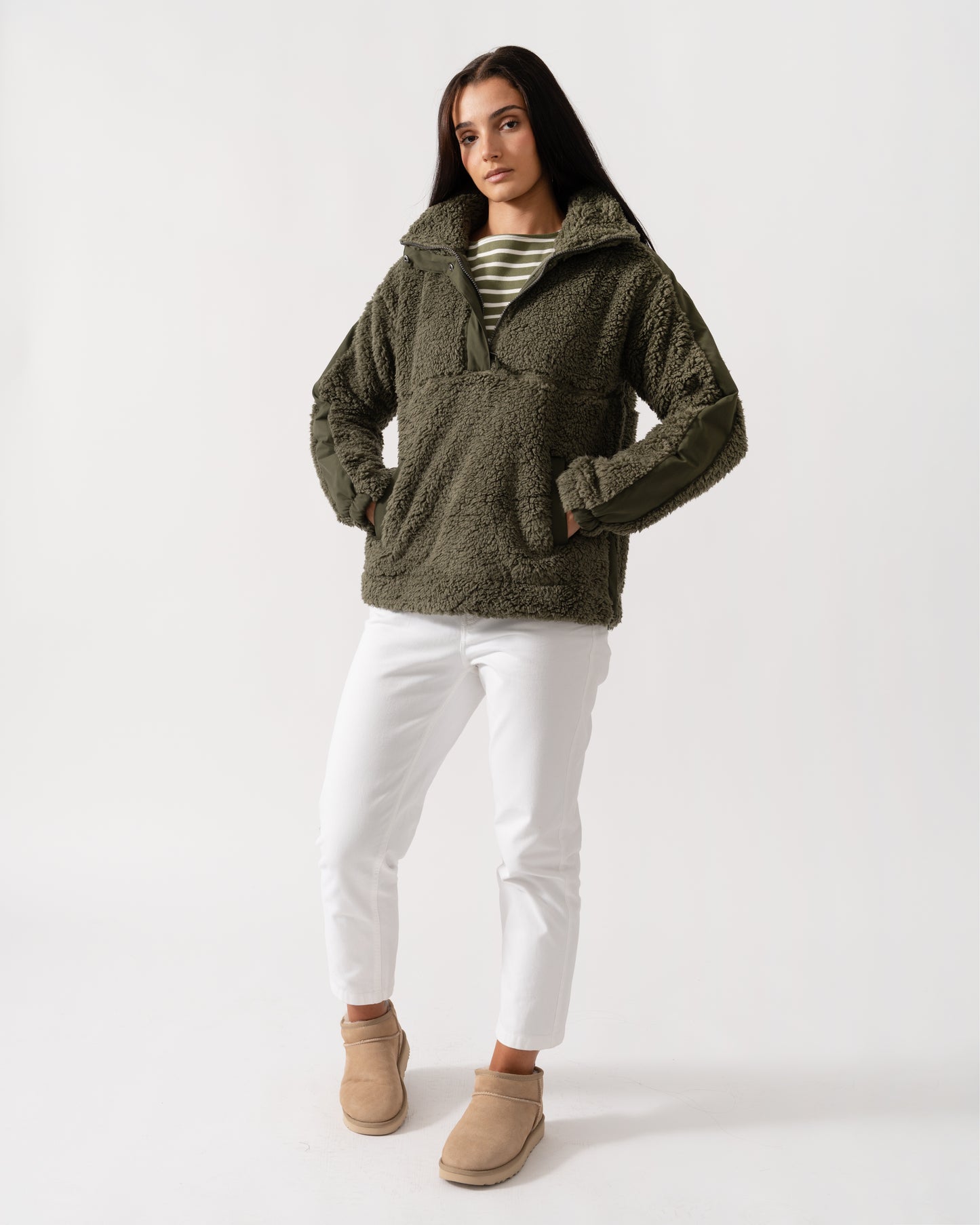 Joules Tilly Womens 1/4 Zip Fleece - Green