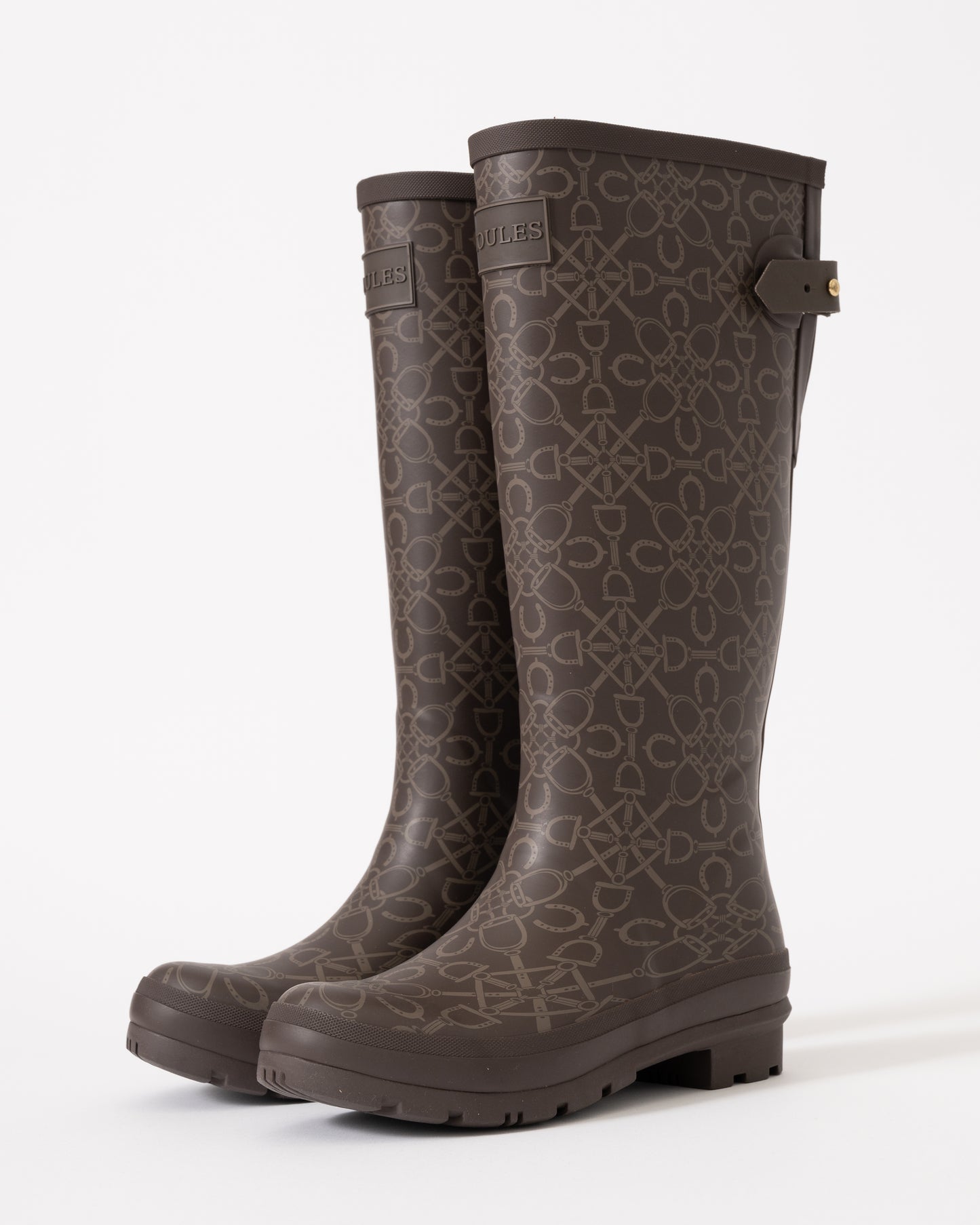 Joules Womens Tall Printed Welly - Brown