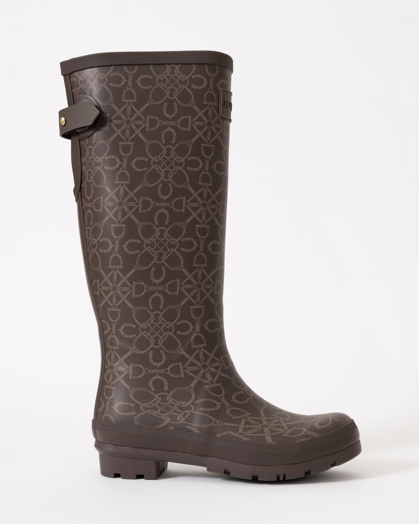 Joules Womens Tall Printed Welly - Brown