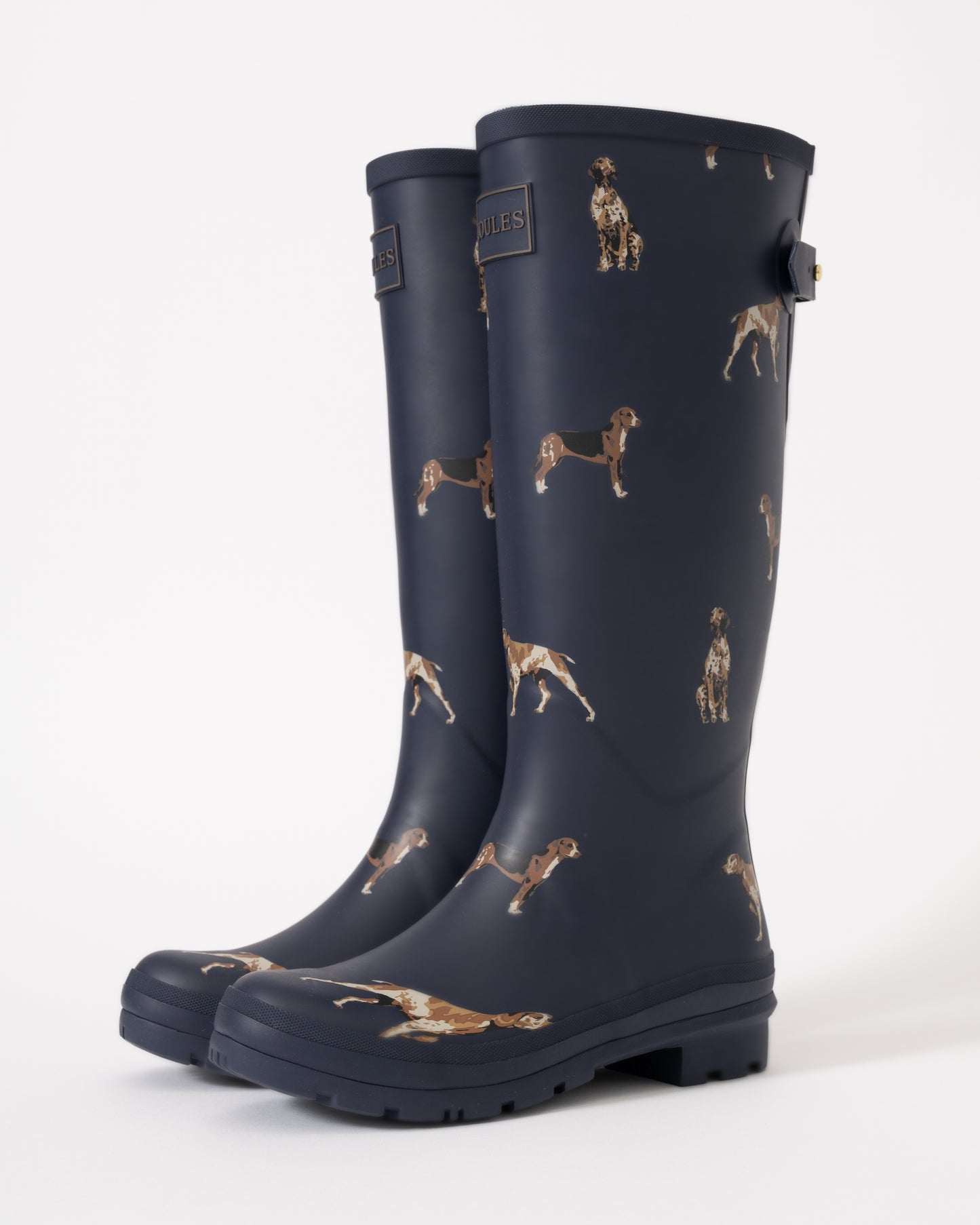 Joules Womens Tall Printed Welly - Navy