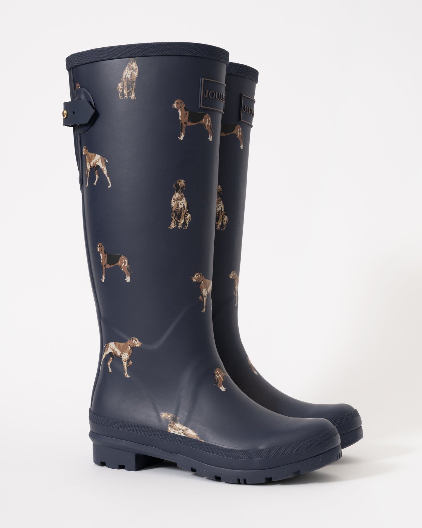 Joules Womens Tall Printed Welly - Navy