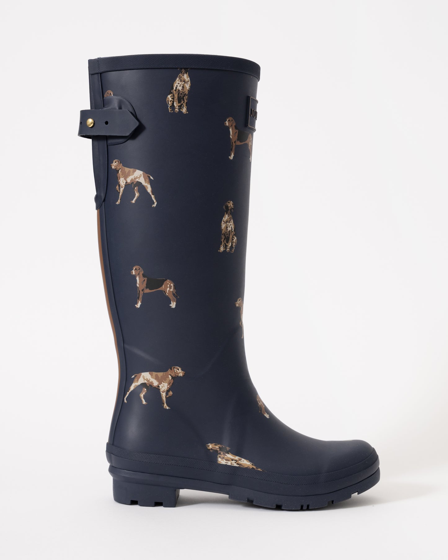 Joules Womens Tall Printed Welly - Navy