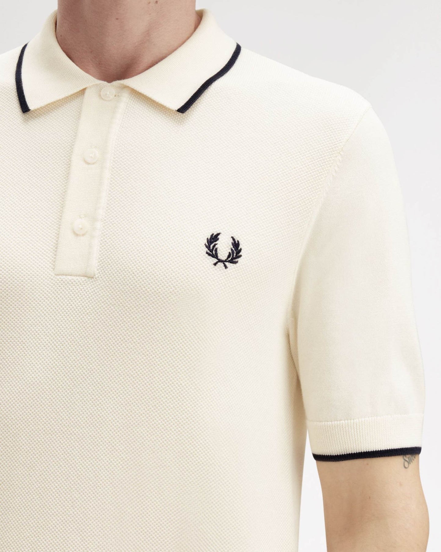 Fred Perry Mens Pique Stitch Knitted Polo Shirt - Silky Peach R33