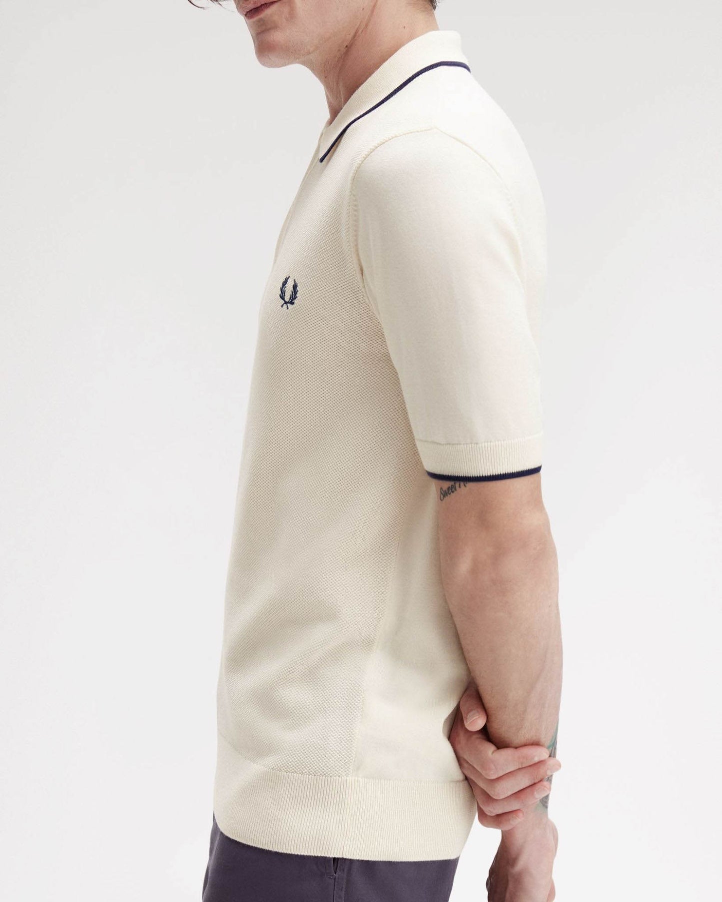 Fred Perry Mens Pique Stitch Knitted Polo Shirt - Silky Peach R33